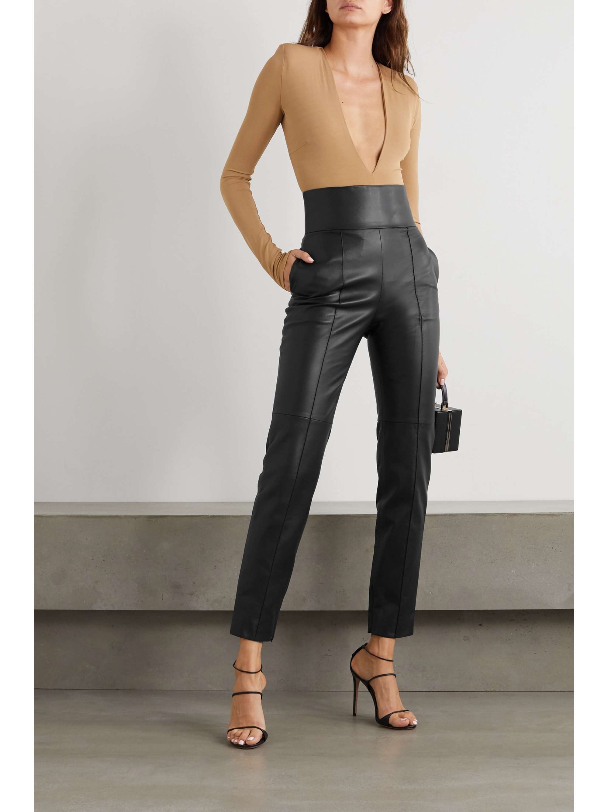 ALEXANDRE VAUTHIER Leather slim-leg pants