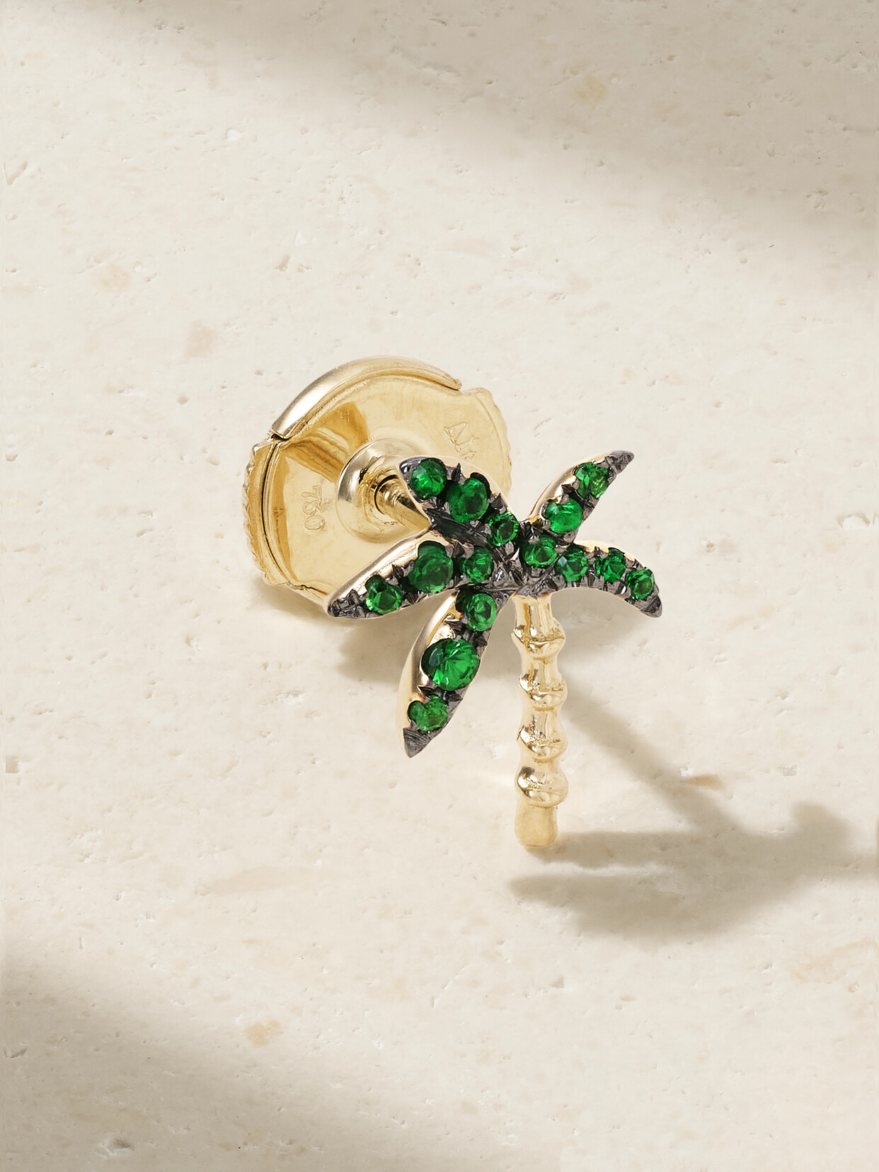 YVONNE LÉON 18-KARAT GOLD TSAVORITE EARRING