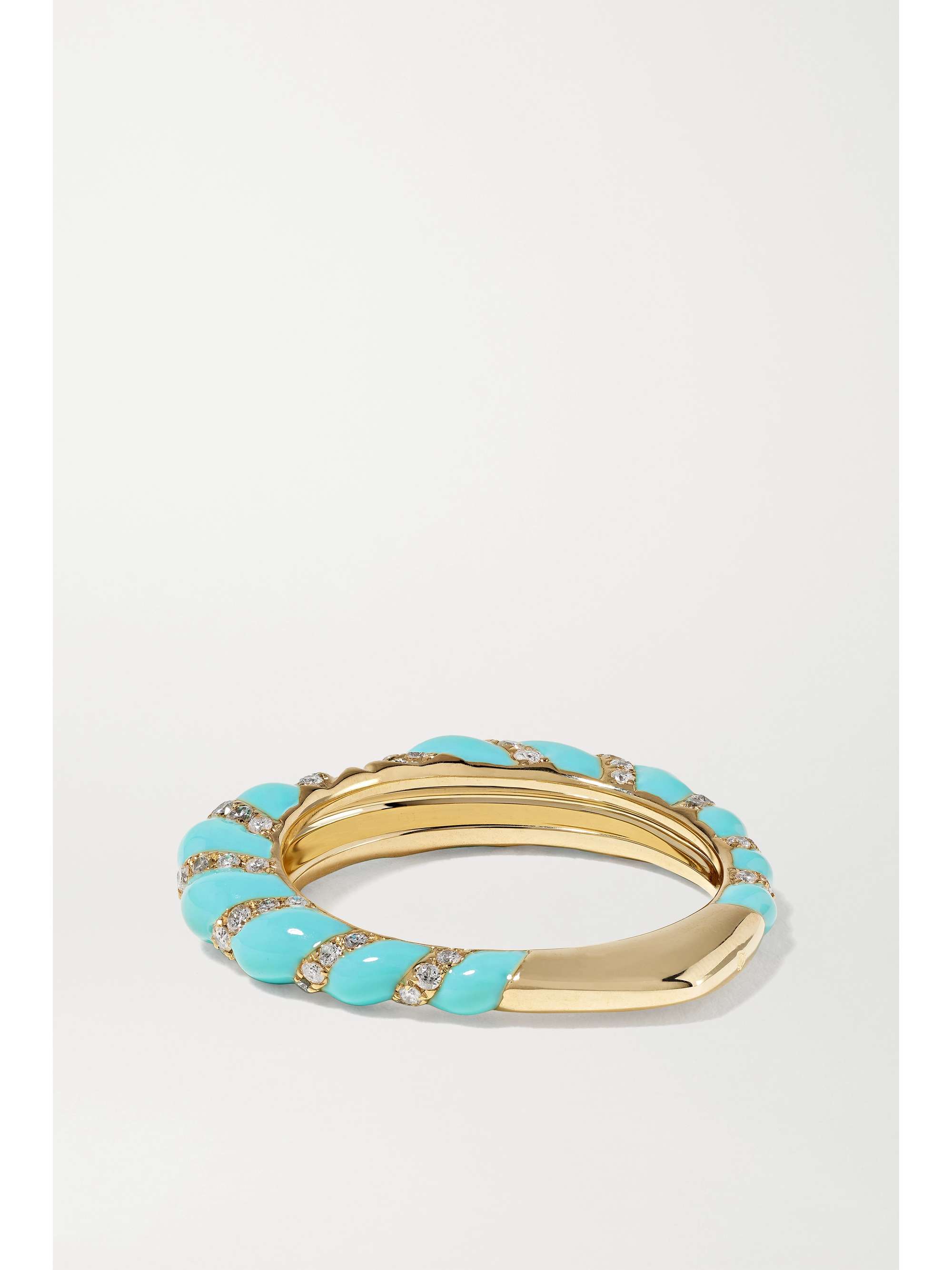 YVONNE LÉON 9-karat gold, enamel and diamond ring