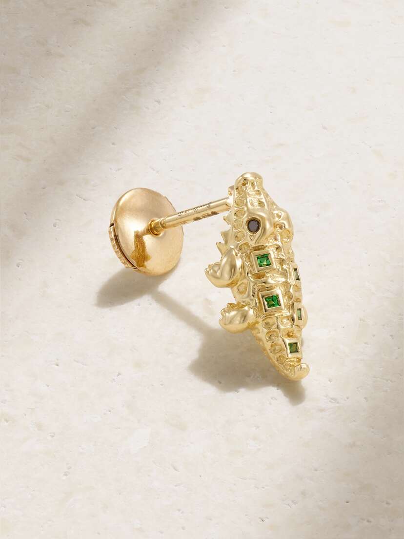Yvonne Léon 9-karat Gold, Tsavorite And Diamond Earring