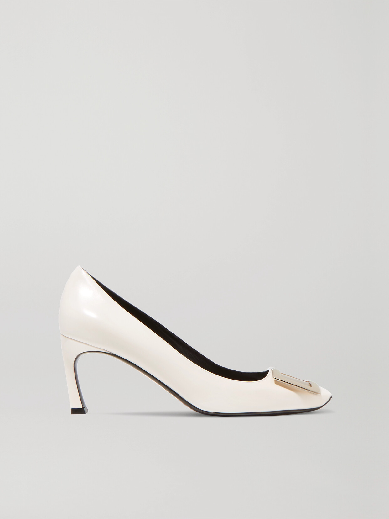 Shop Roger Vivier Belle Vivier Trompette Leather Pumps In White