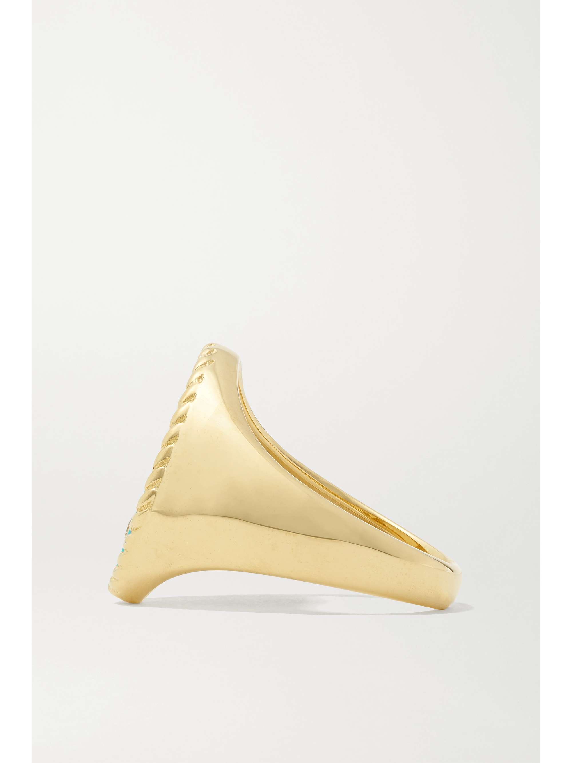 YVONNE LÉON Ring aus 9 Karat Gold mit Türkis und Diamant