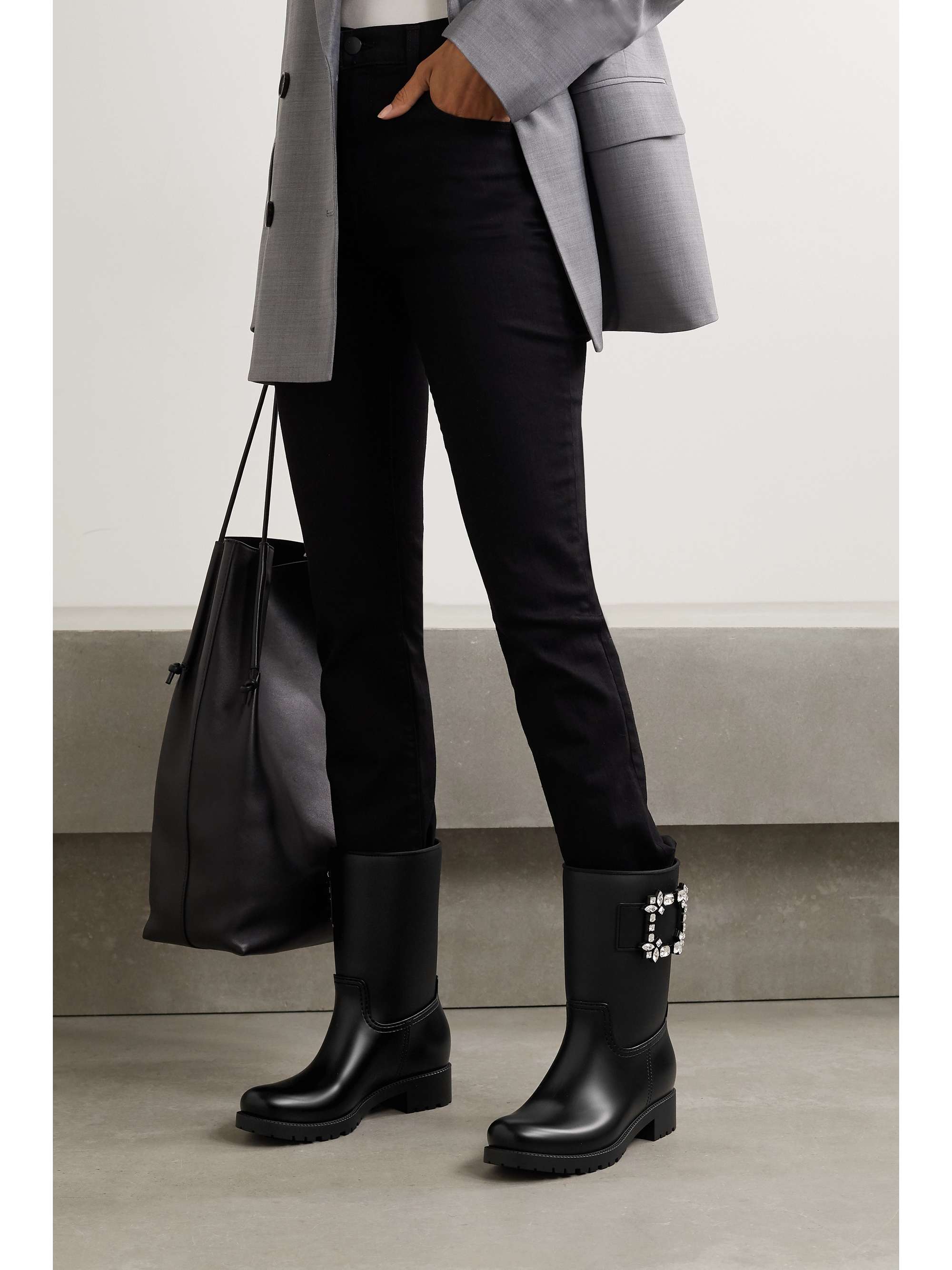ROGER VIVIER Tempête Viv' crystal-embellished rubber rain boots