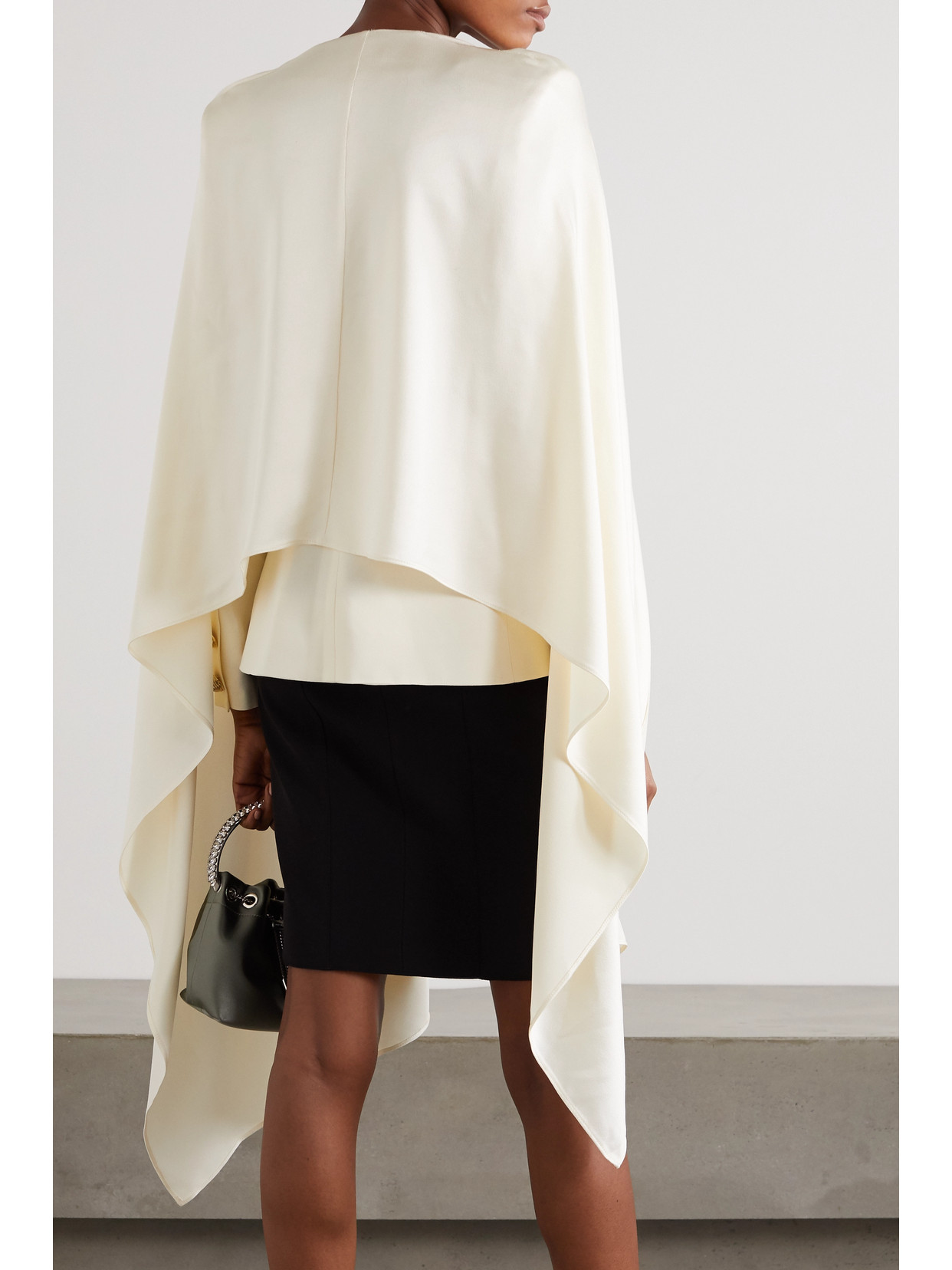 MARTIN MARTIN AURELIE PUSSY-BOW SATIN BLAZER