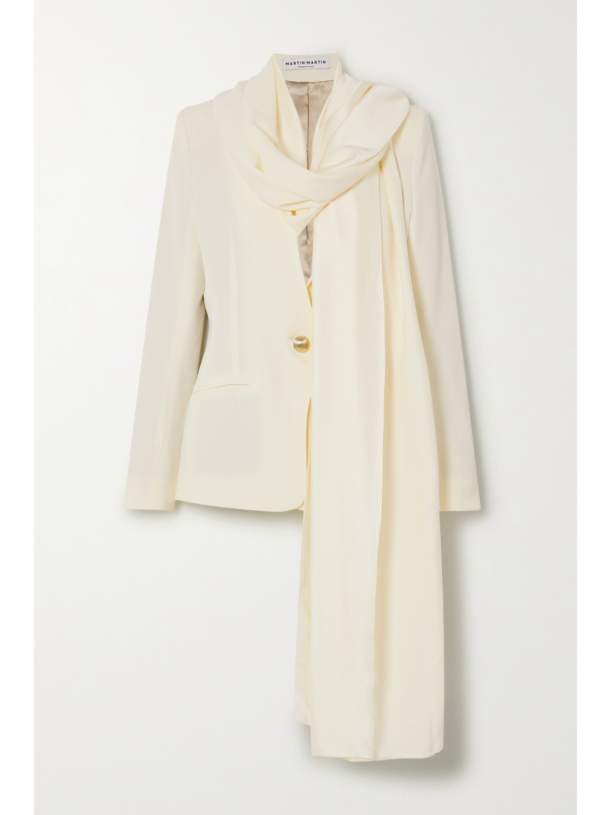 MARTIN MARTIN AURELIE PUSSY-BOW SATIN BLAZER