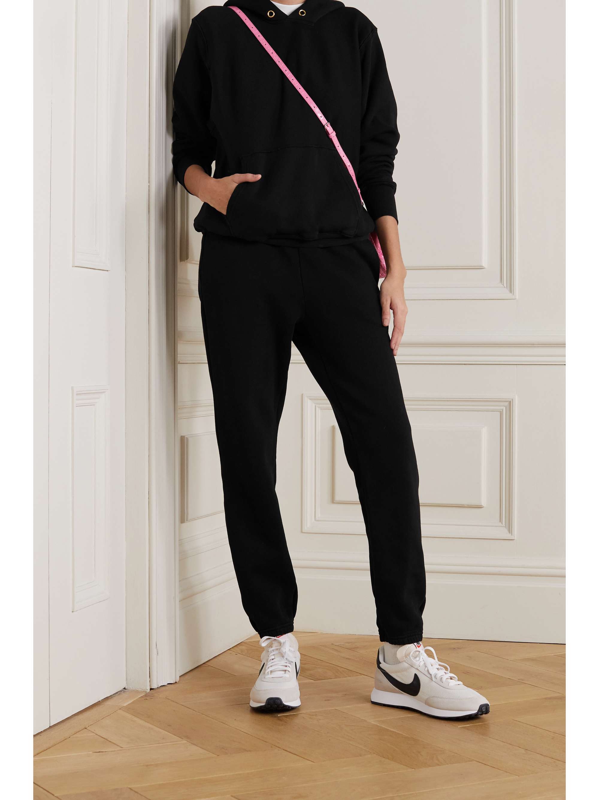 Black Cotton-jersey hoodie | LES TIEN 