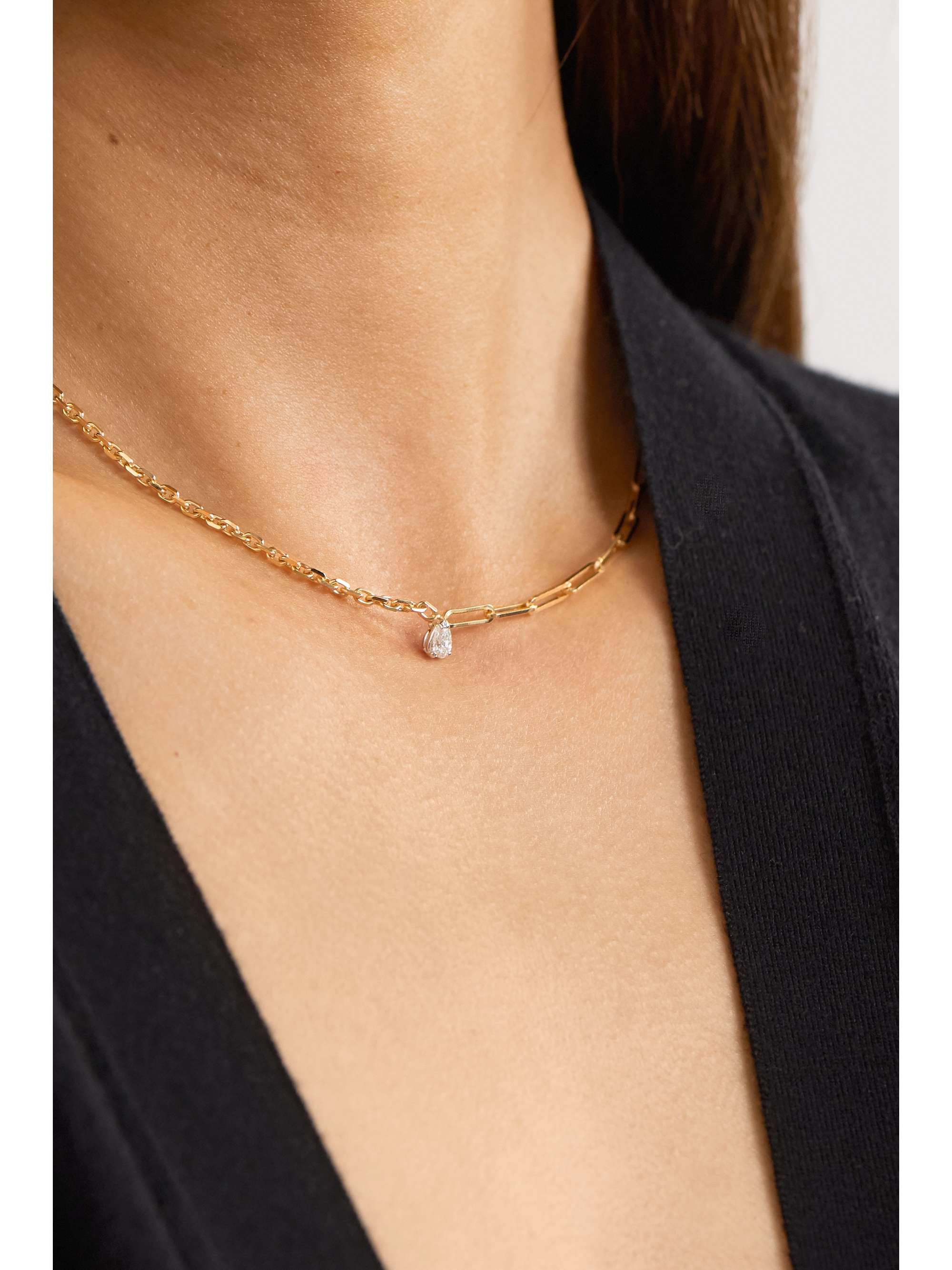 YVONNE LÉON 18-karat gold diamond necklace