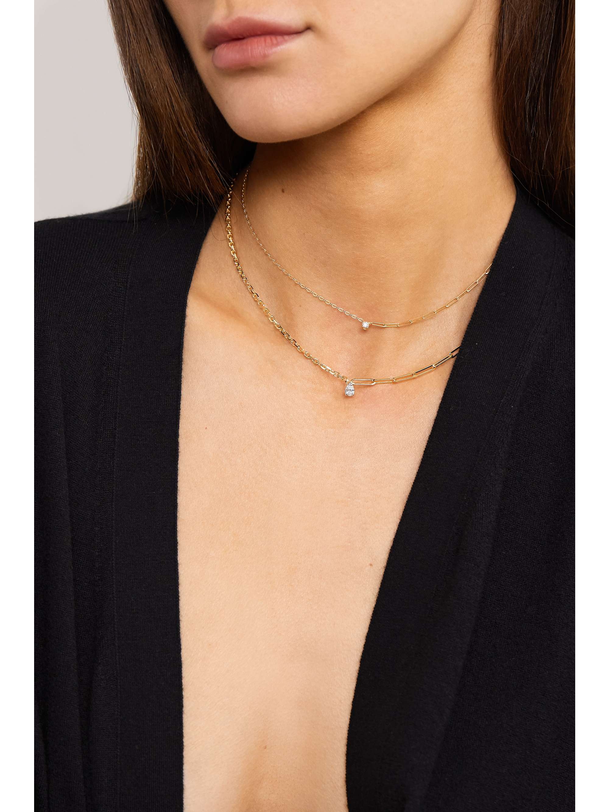 YVONNE LÉON 18-karat gold diamond necklace