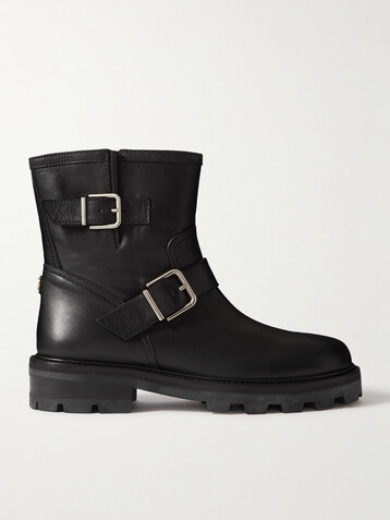 JIMMY CHOO Youth II buckled leather ankle boots