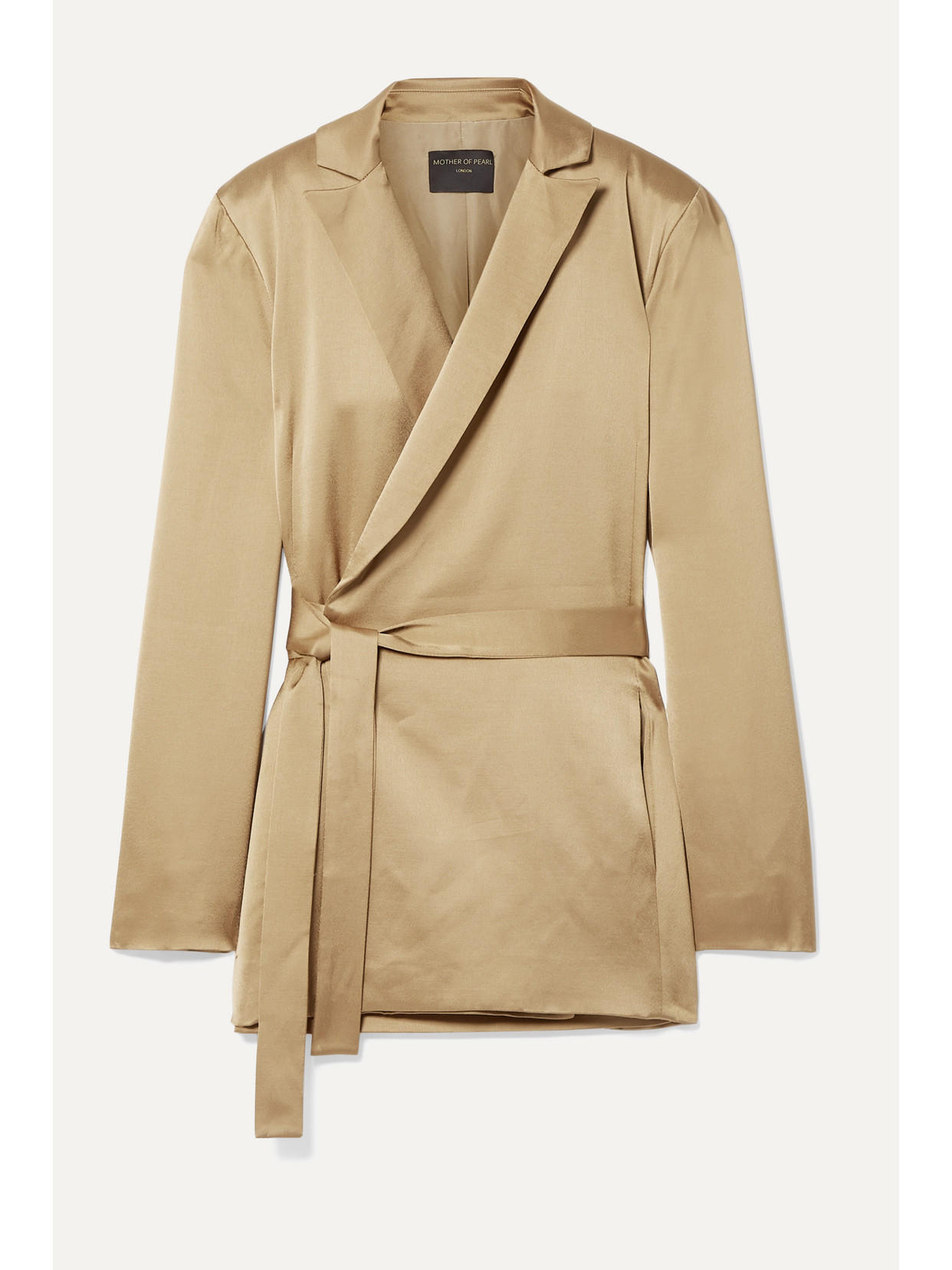 Mother Of Pearl Constance Satin Wrap Blazer In Gold
