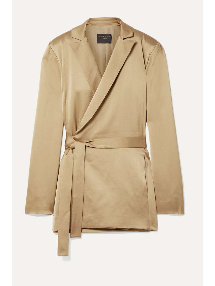 Mother of Pearl Constance Satin Wrap Blazer