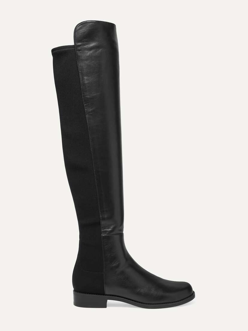 Stuart Weitzman 5050 Leather And Stretch Knee Boots