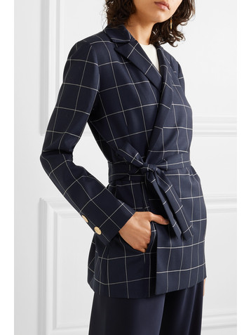 Mother Of Pearl Checked organic wool blazer