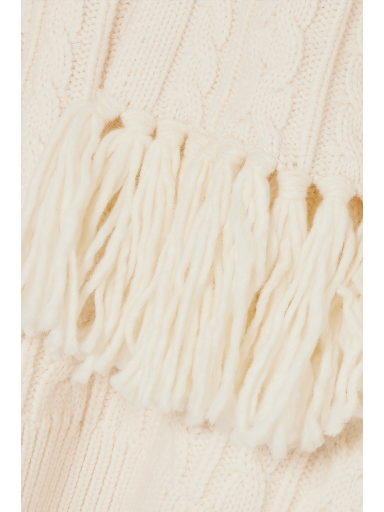 Mother Of Pearl Cable-knit Wool-blend Sweater In White