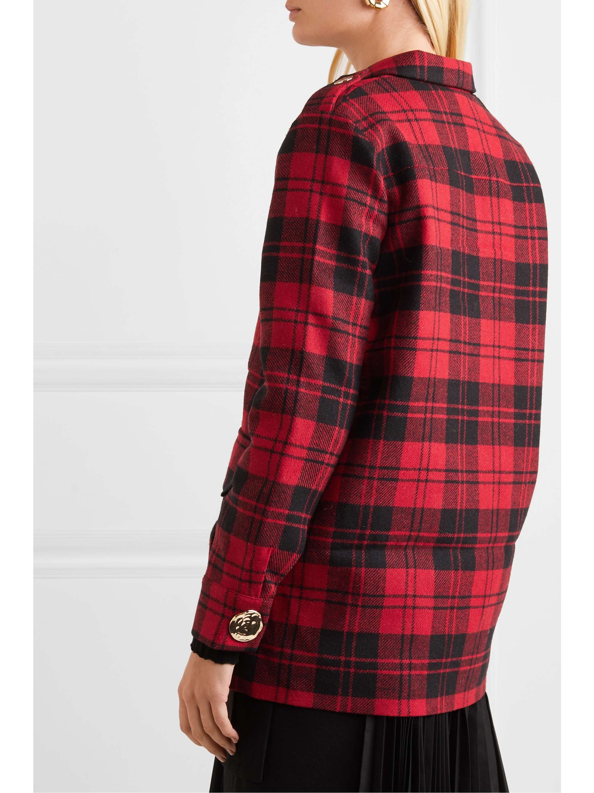 MOTHER OF PEARL Brooke oversized checked wool jacket