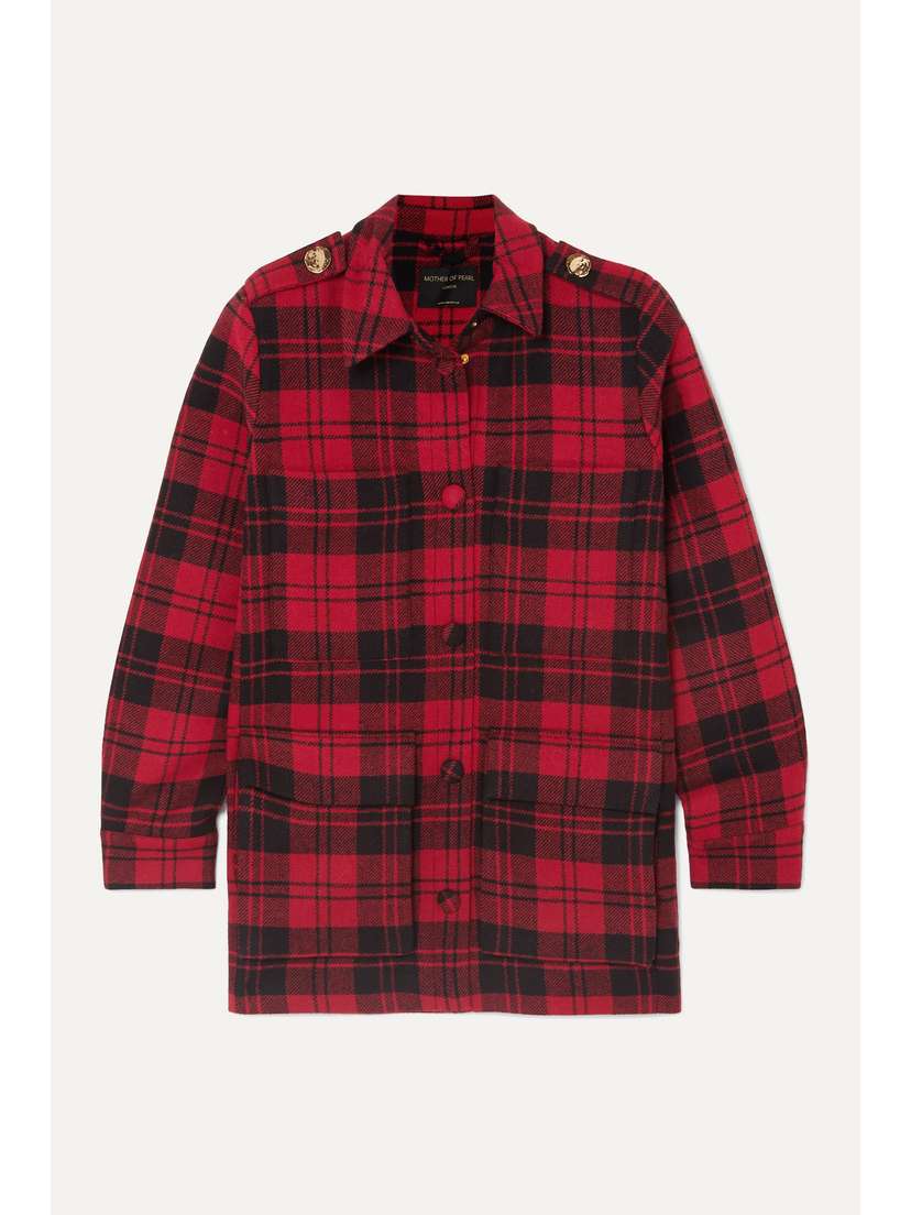 Mother of Pearl Brooke Oversized Checked Wool Jacket