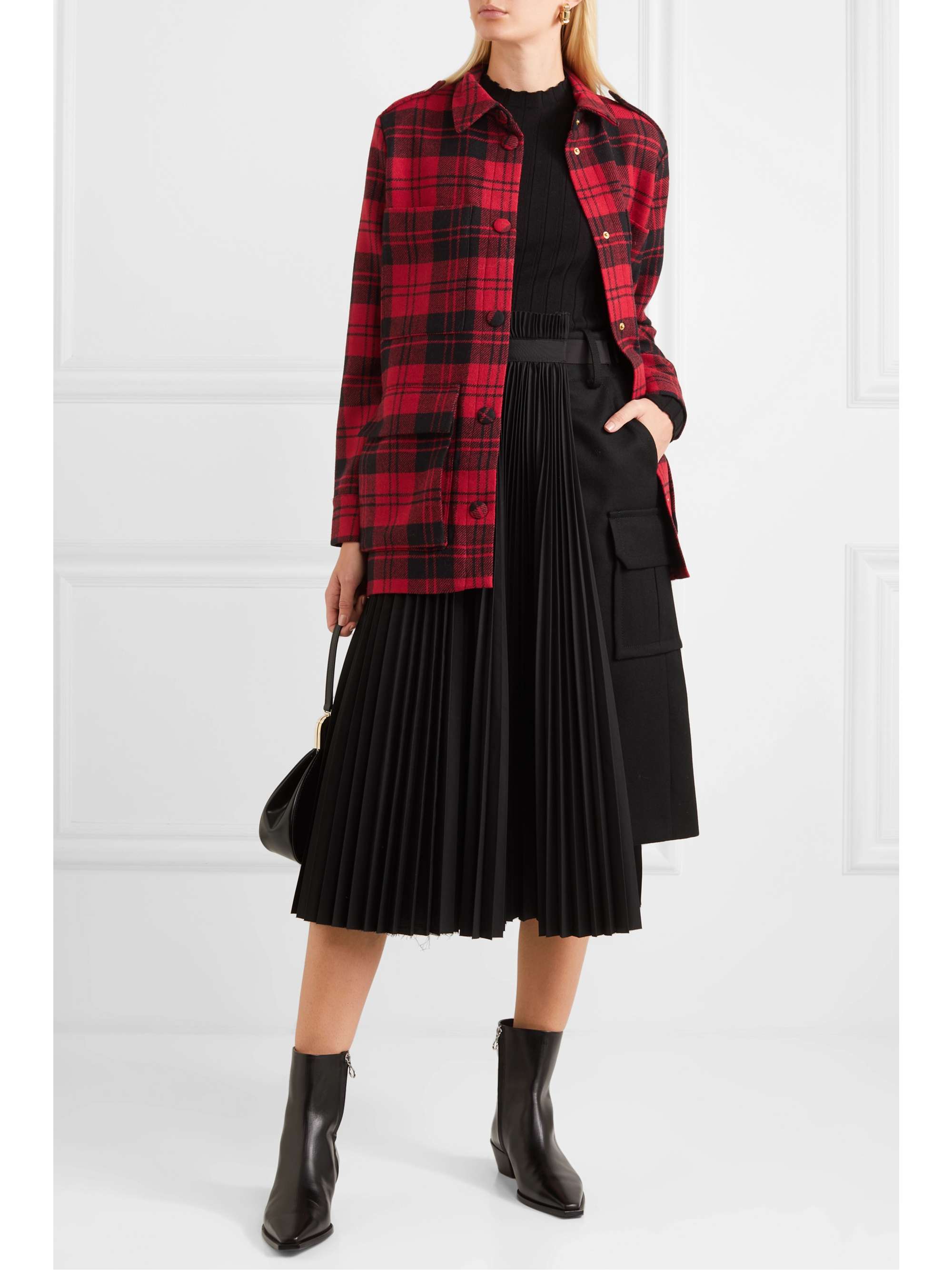 MOTHER OF PEARL Brooke oversized checked wool jacket