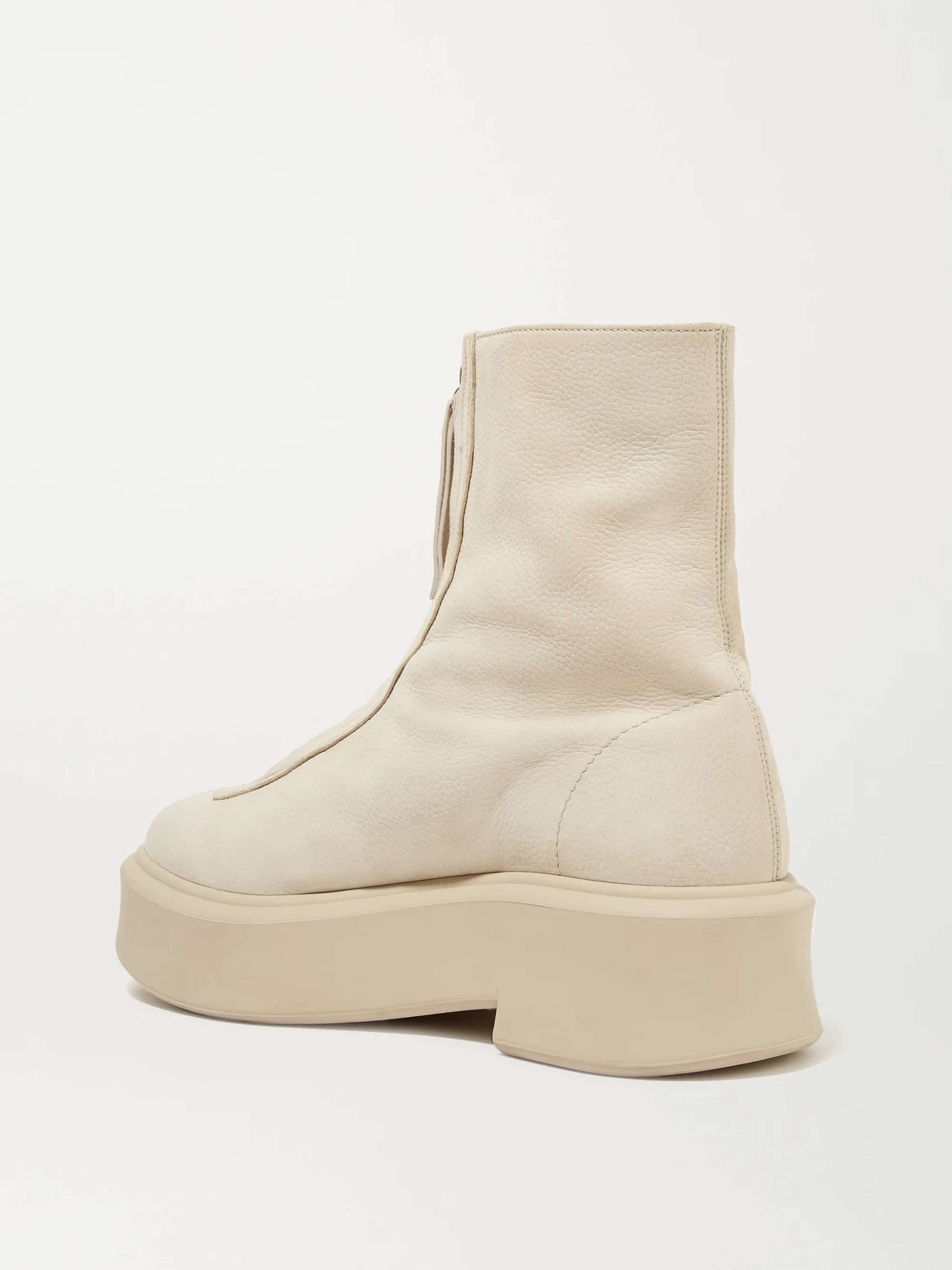 THE ROW Textured-nubuck platform ankle boots