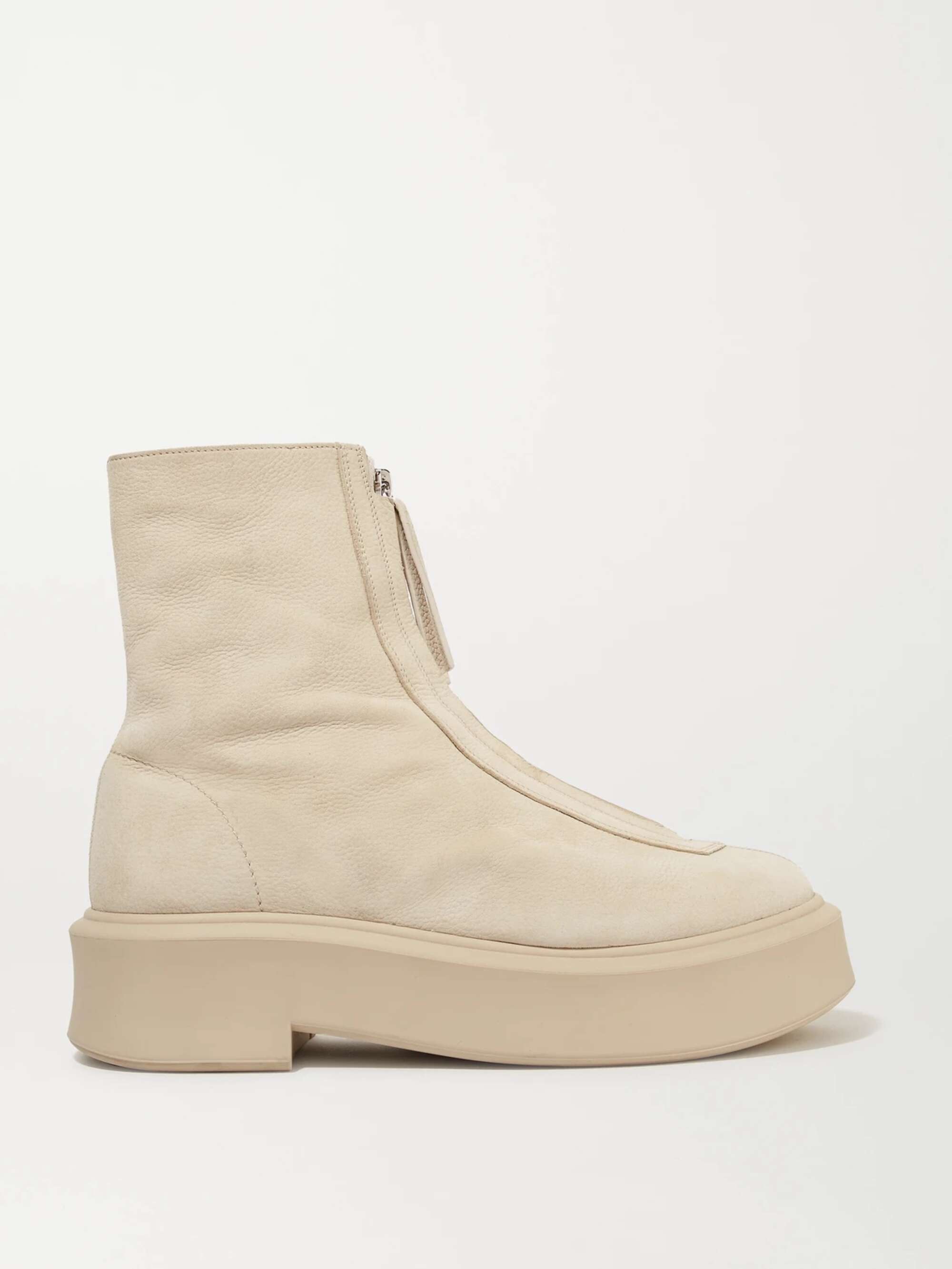 THE ROW Textured-nubuck platform ankle boots | NET-A-PORTER