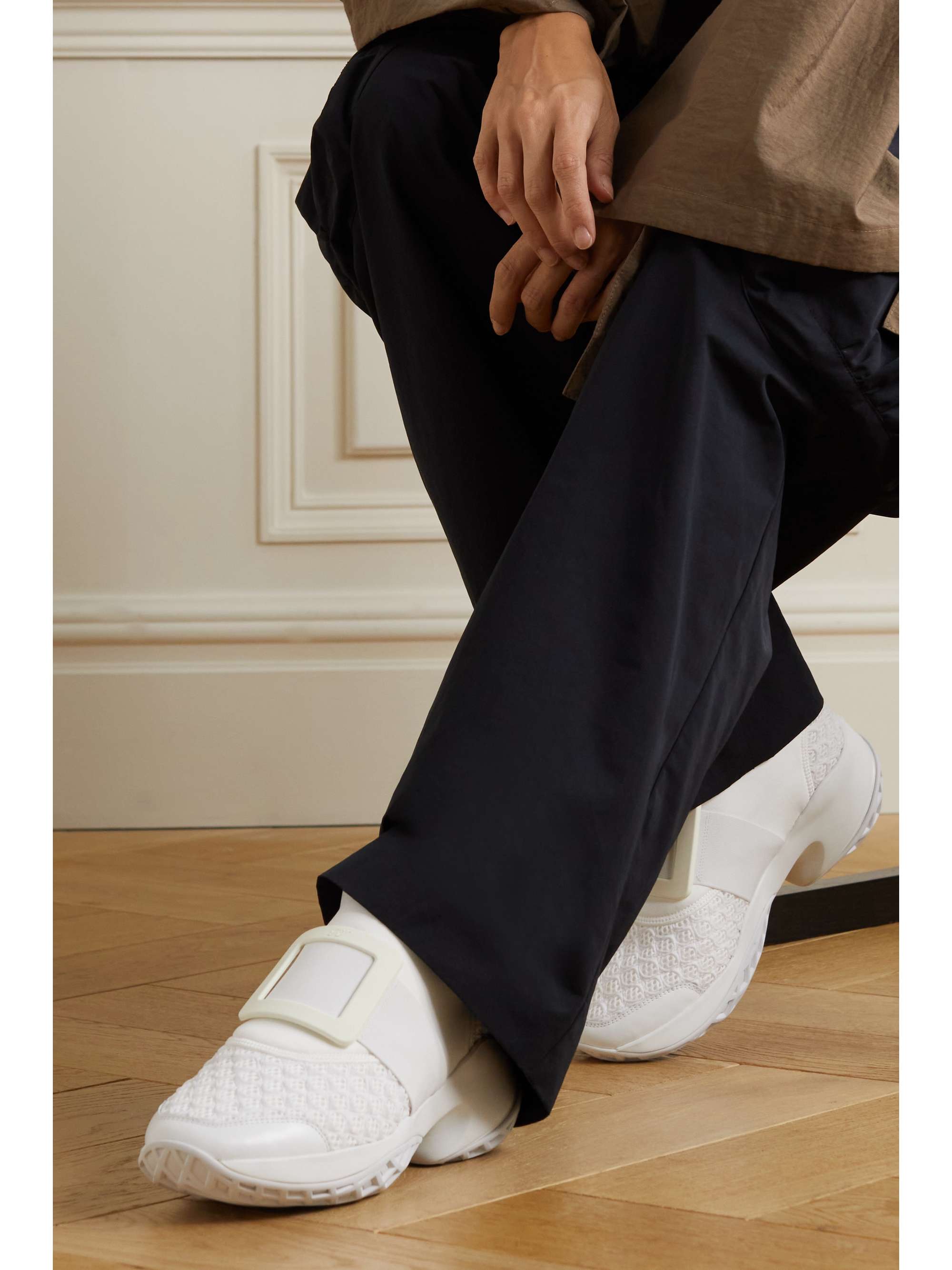 ROGER VIVIER Viv Run stretch, mesh and leather sneakers