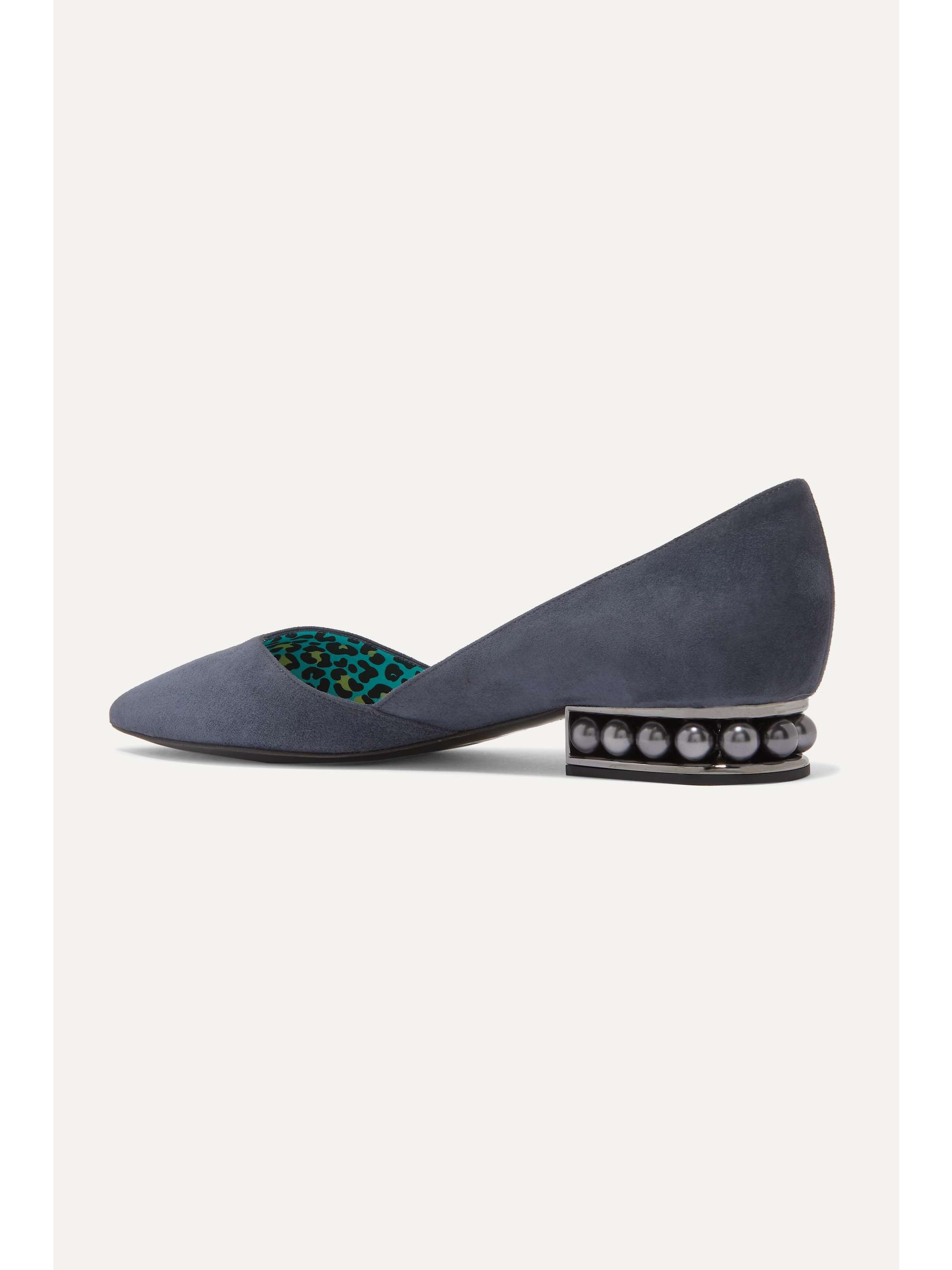NICHOLAS KIRKWOOD Casati embellished suede point-toe flats