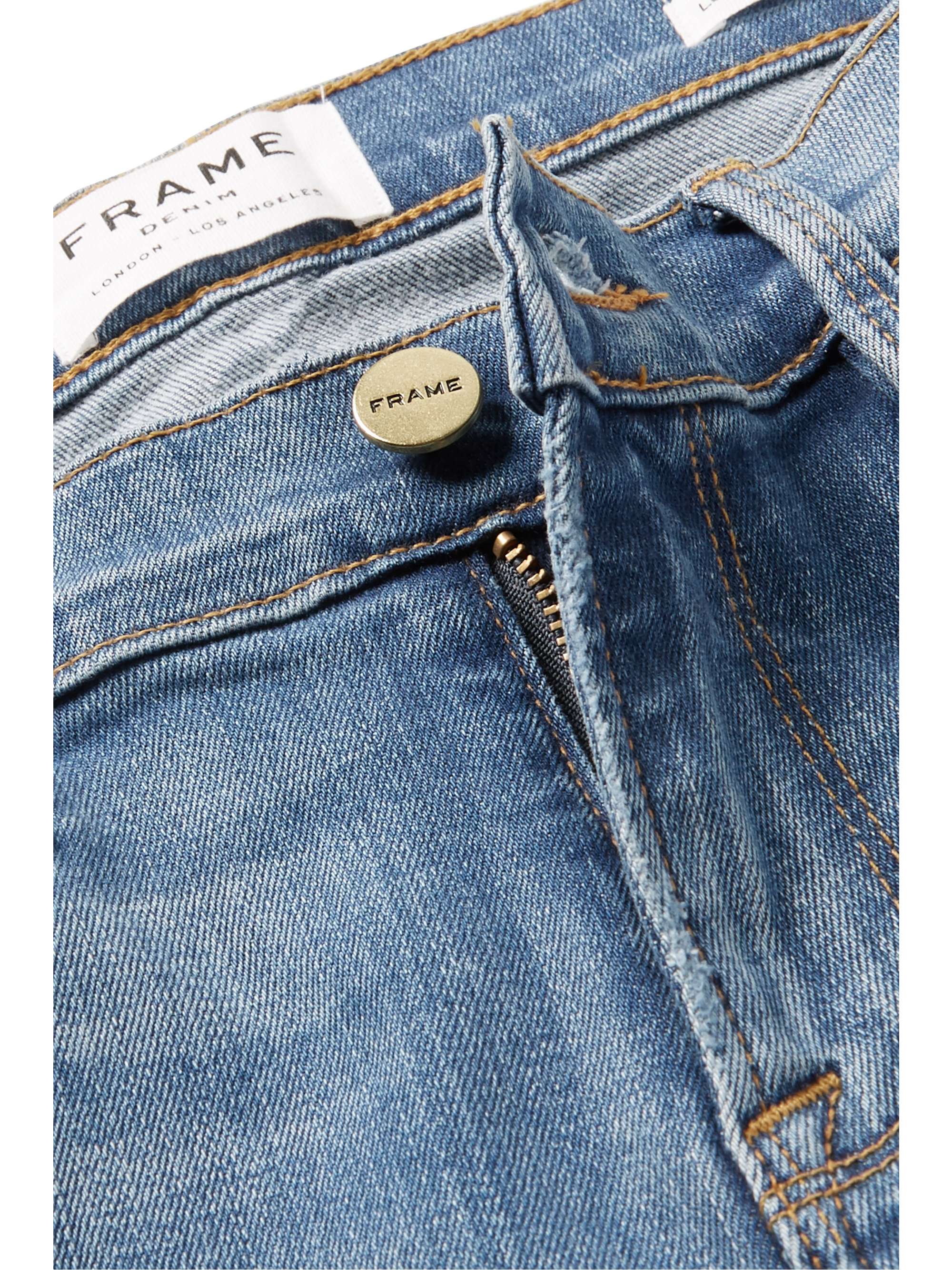 FRAME Le Skinny de Jeanne Crop distressed mid-rise jeans
