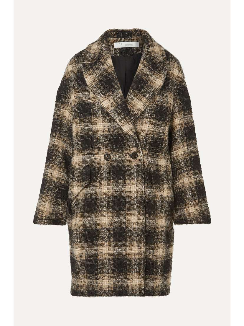IRO Karsh Double-breasted Checked Bouclé Coat