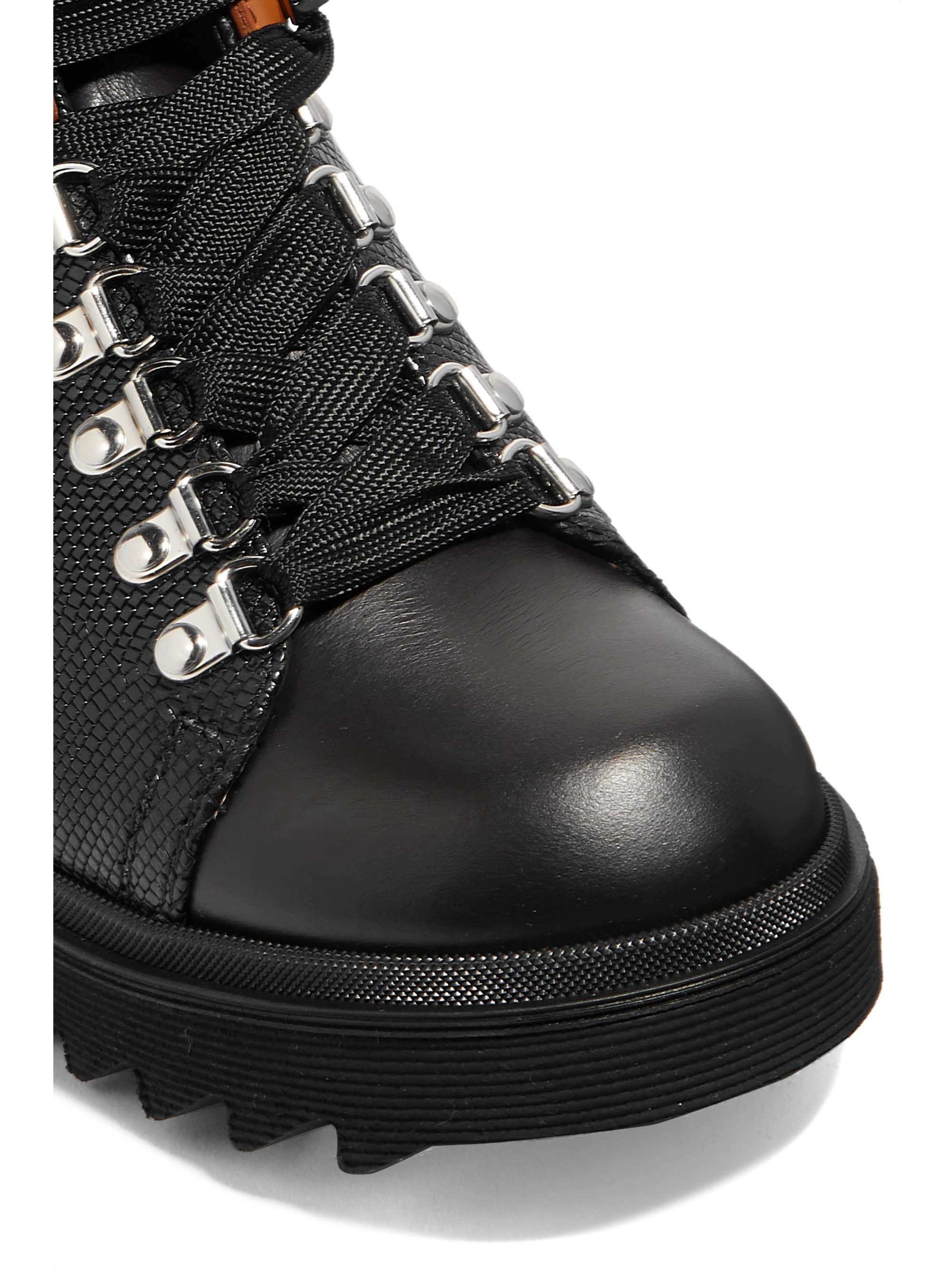 CHLOÉ Bella paneled lizard-effect leather ankle boots