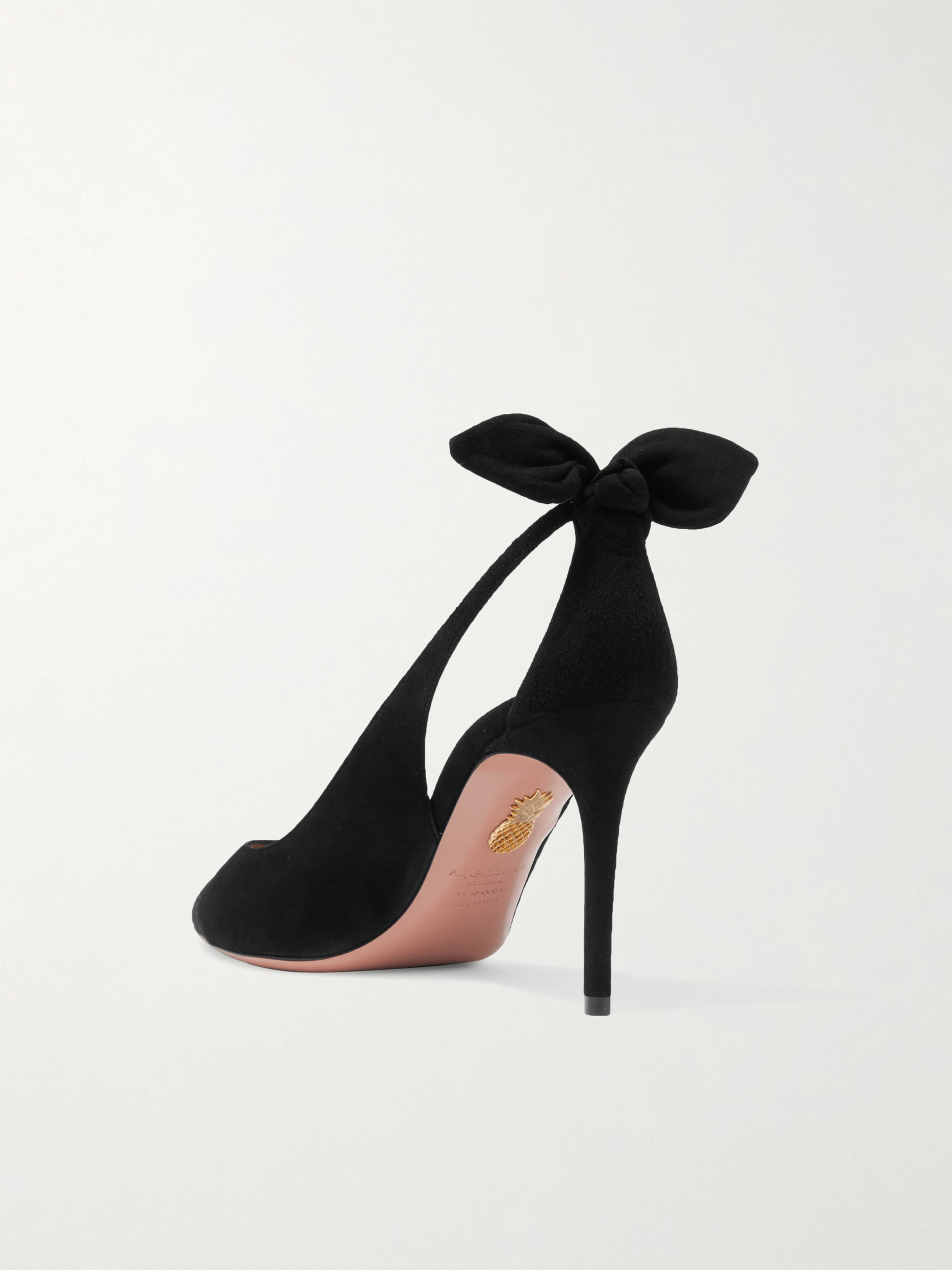 AQUAZZURA Bow Tie 85 suede pumps thumbnail