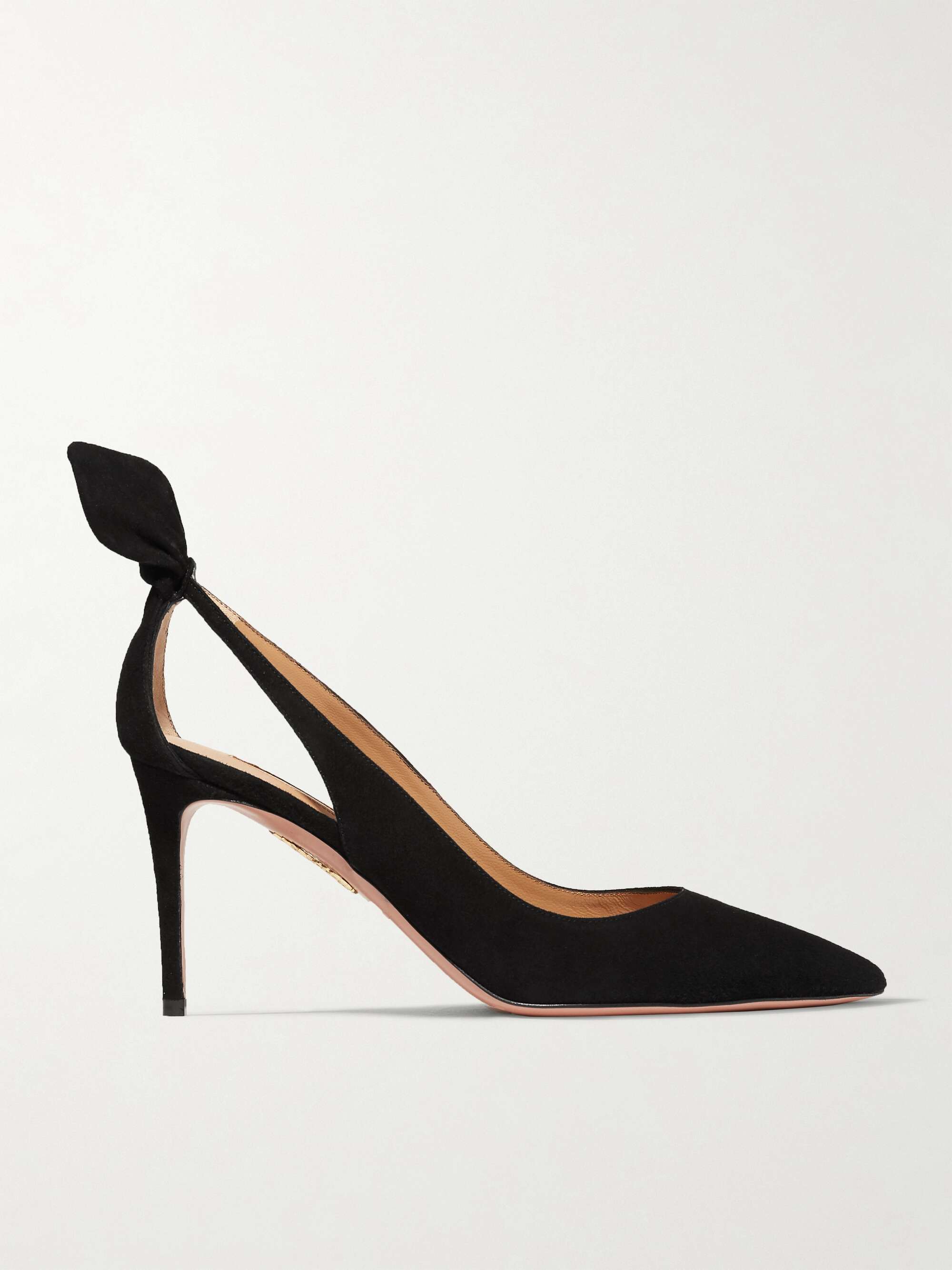 Black Bow Tie 85 Suede Pumps Aquazzura Net A Porter