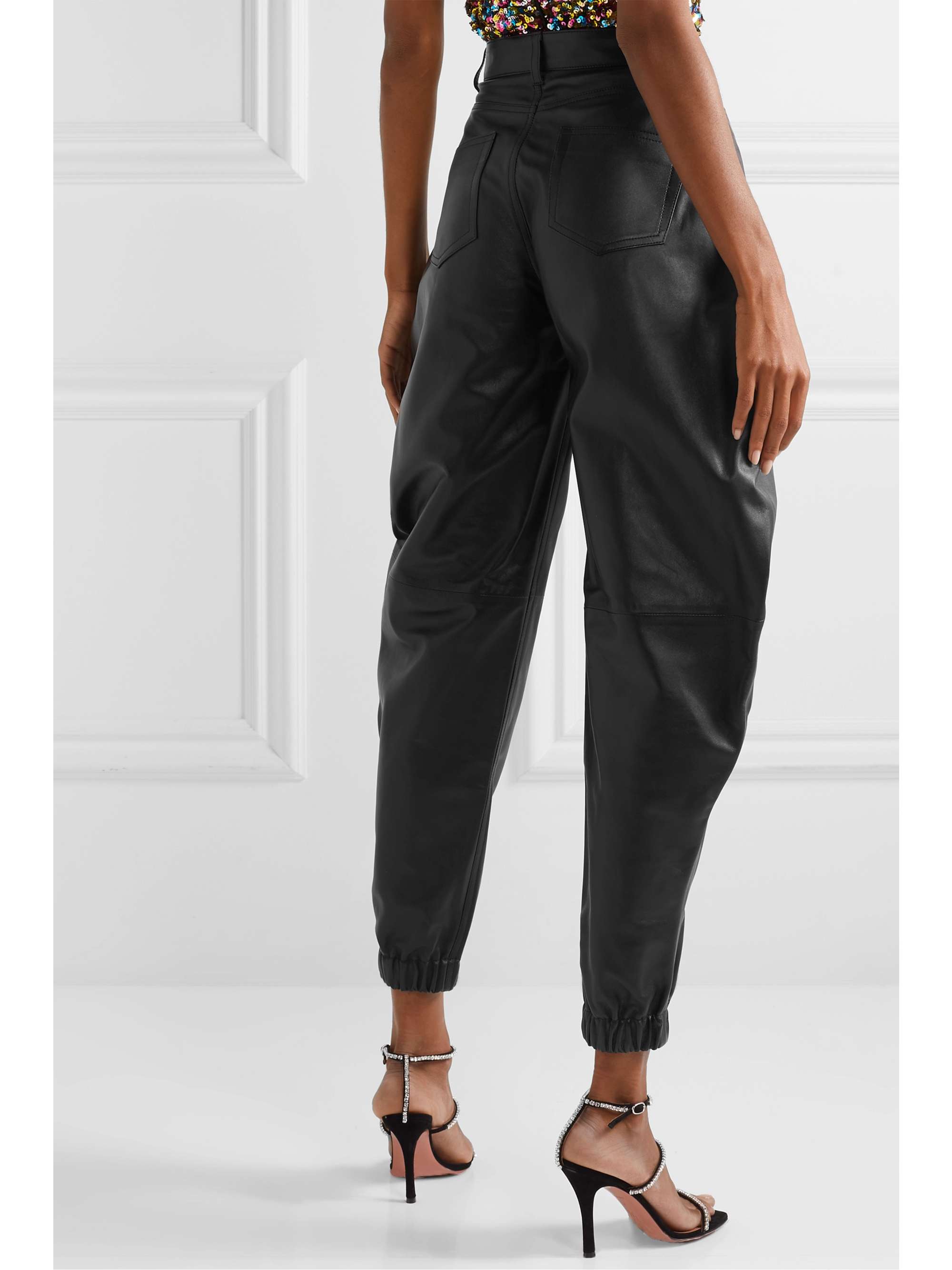 THE ATTICO Leather tapered pants