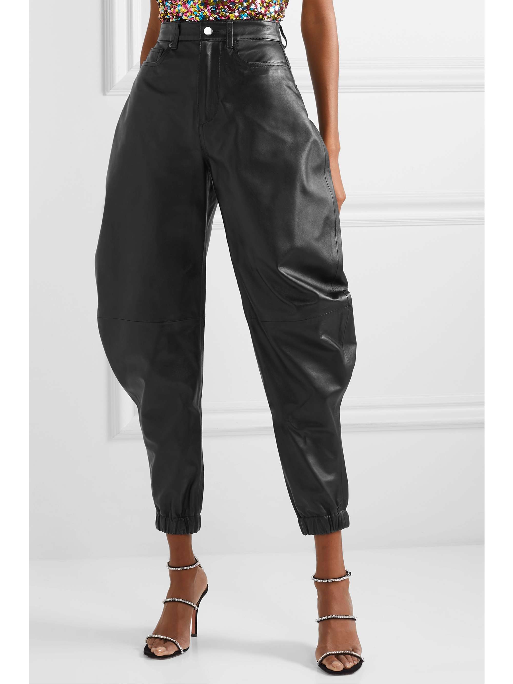 THE ATTICO Leather tapered pants