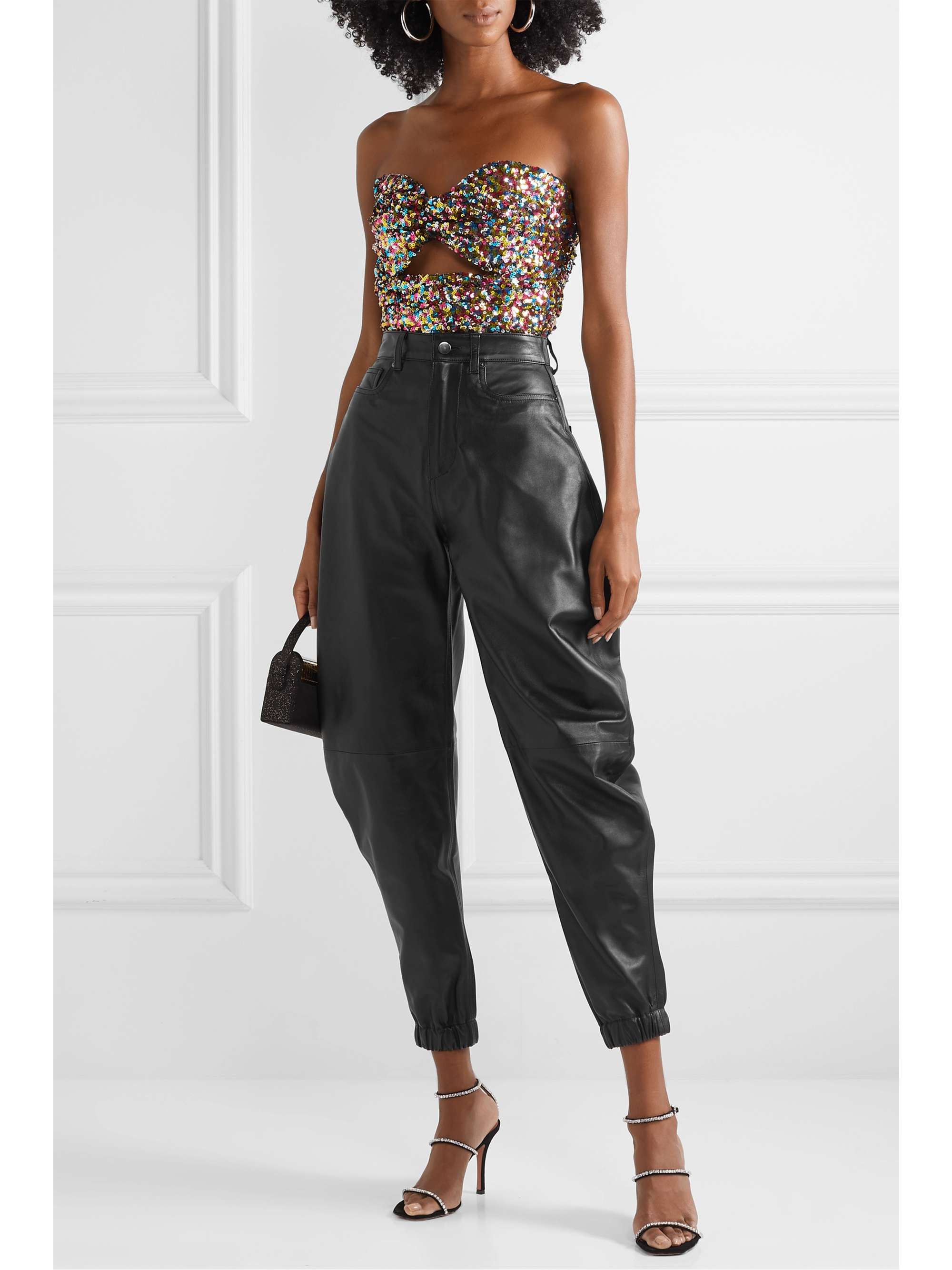 THE ATTICO Leather tapered pants