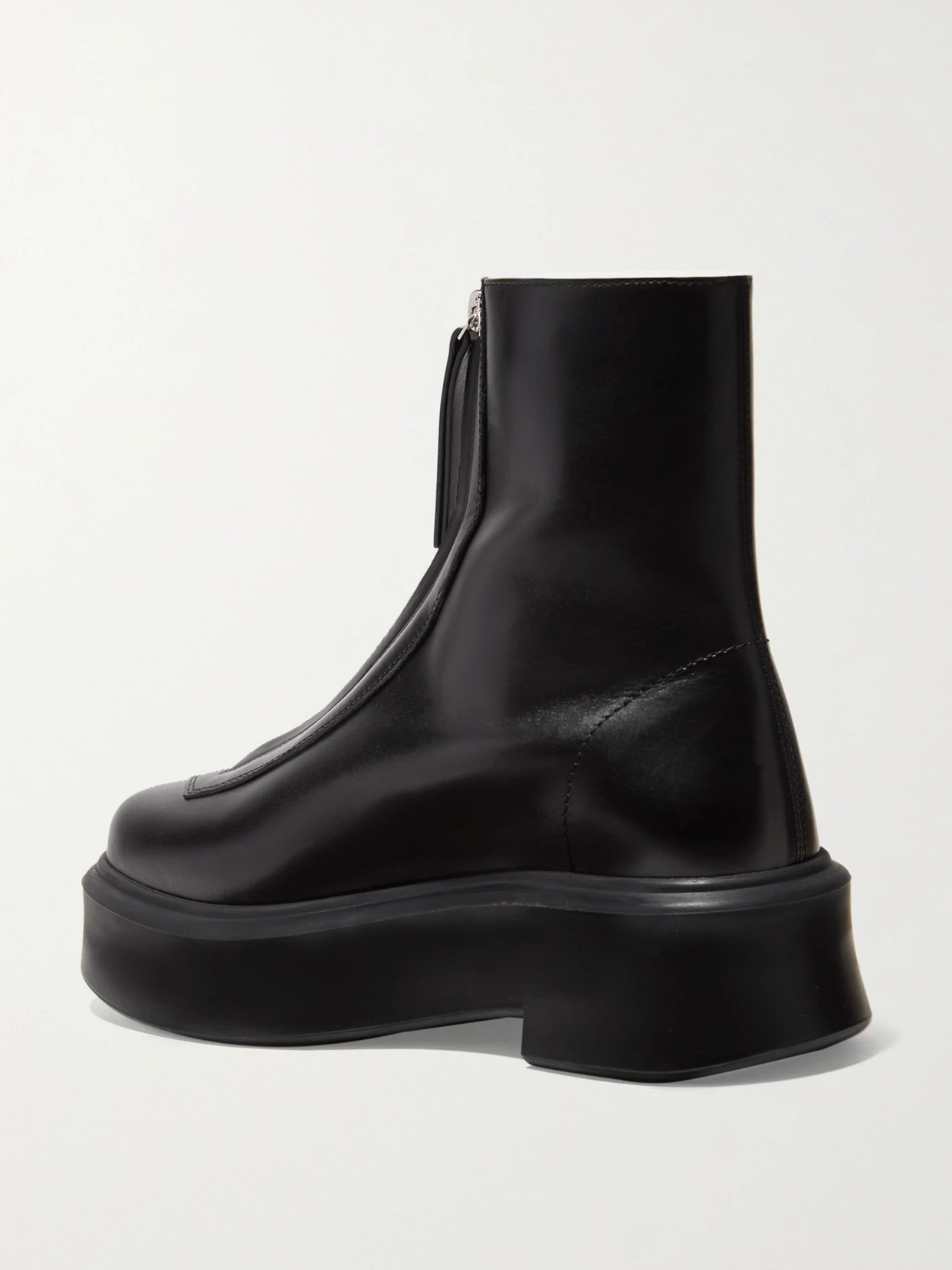 Shop The Row Leather Ankle Boots In Black