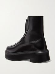the row textured nubuck platform ankle boots