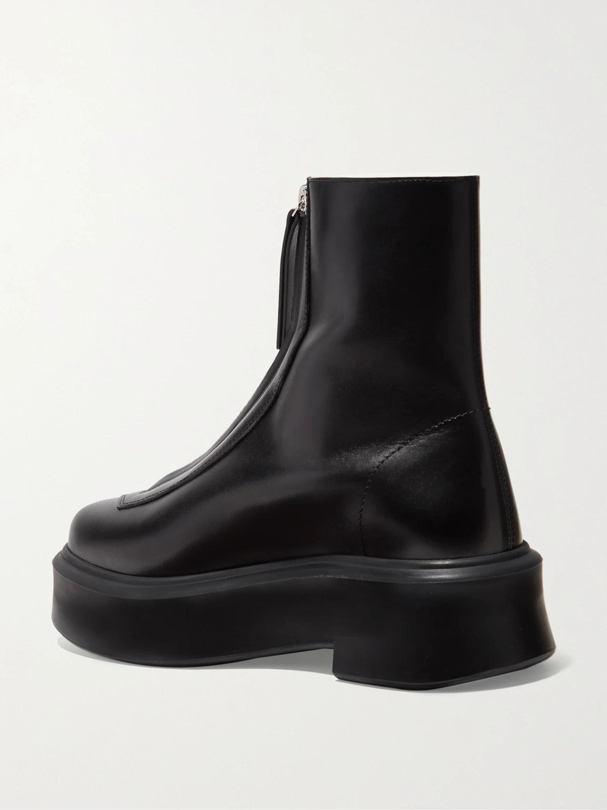 the row textured nubuck platform ankle boots