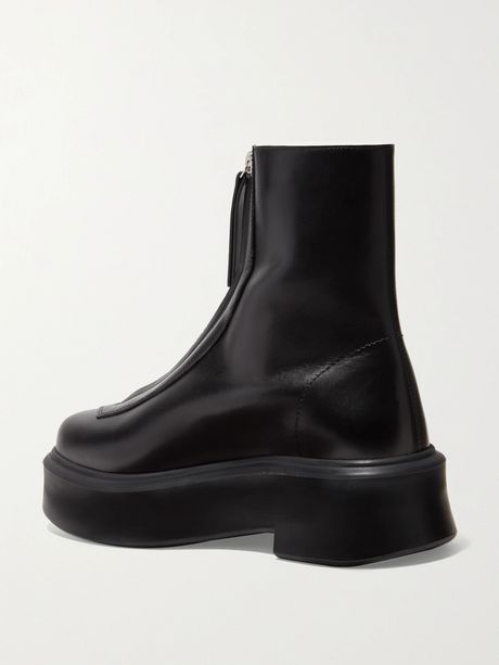 the row textured nubuck platform ankle boots