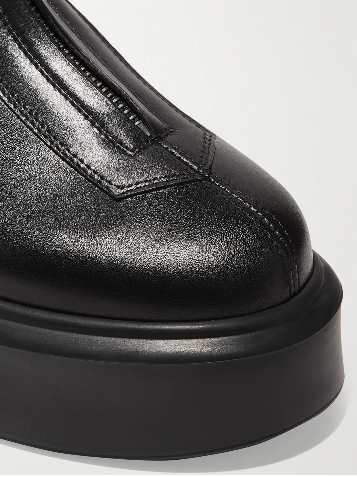 Shop The Row Leather Ankle Boots In Black