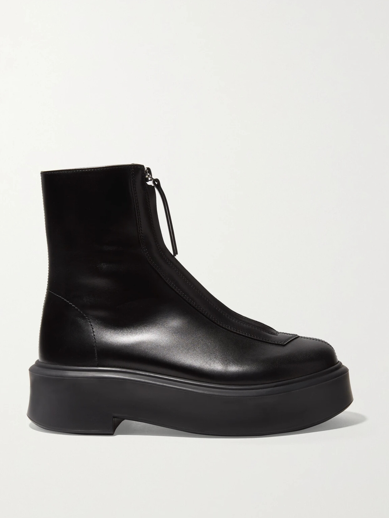 Shop The Row Leather Ankle Boots In Black