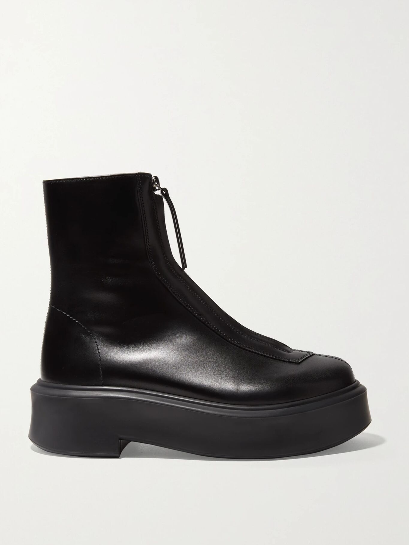 the row textured nubuck platform ankle boots