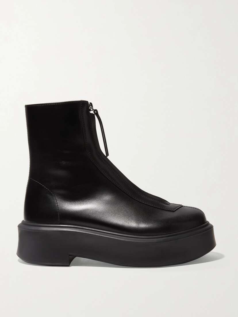 The Row Leather Ankle Boots