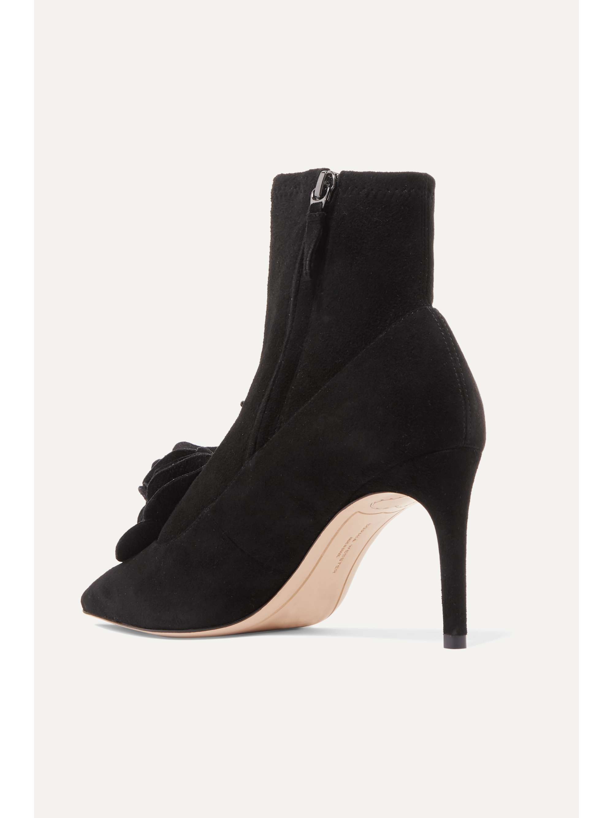 SOPHIA WEBSTER Jumbo Lilico appliquéd suede ankle boots