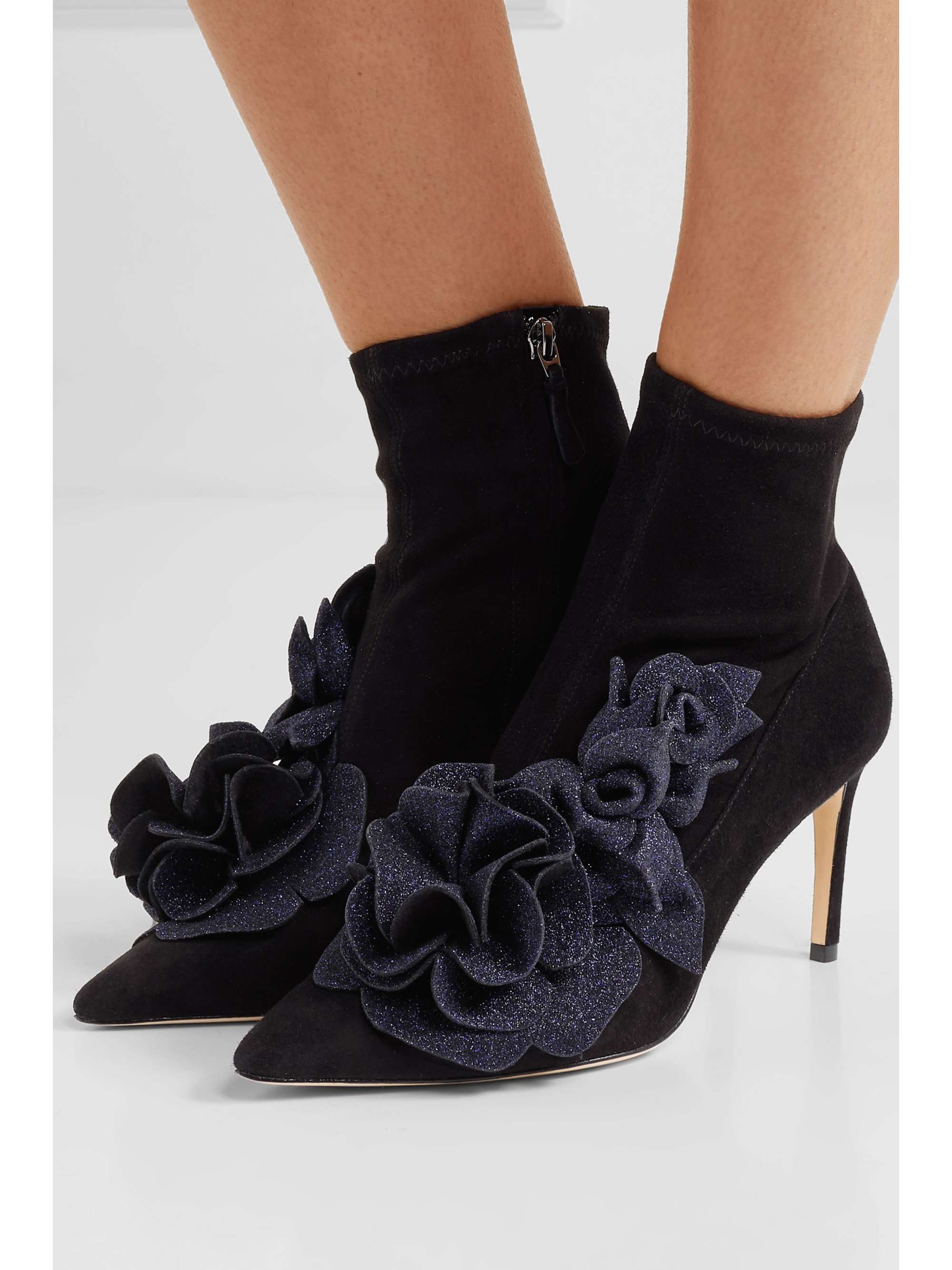 SOPHIA WEBSTER Jumbo Lilico appliquéd suede ankle boots