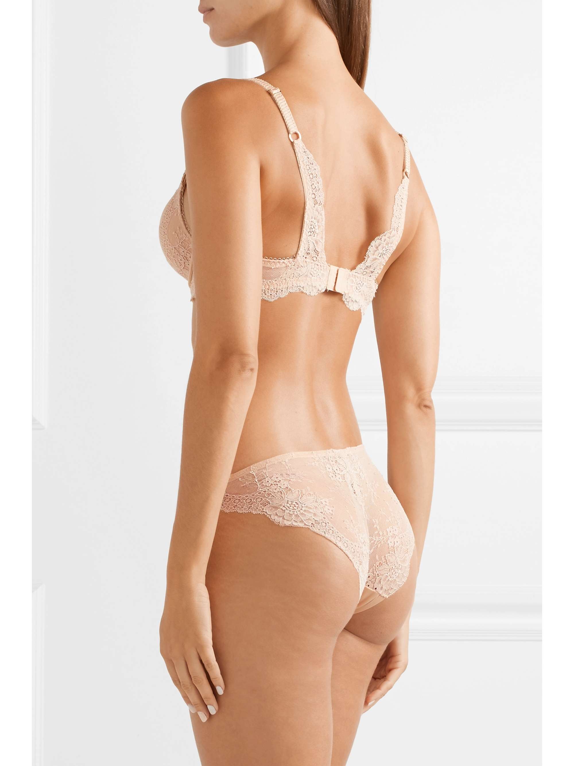 STELLA MCCARTNEY Stella stretch-jersey and lace underwired plunge bra