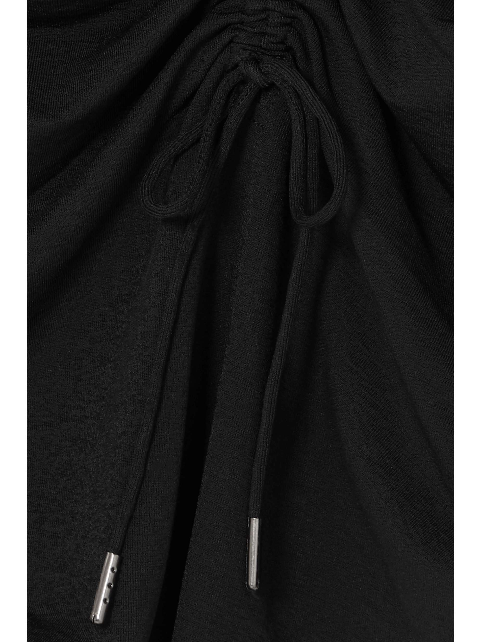 T BY ALEXANDER WANG Cut-out ruched stretch-jersey thong bodysuit