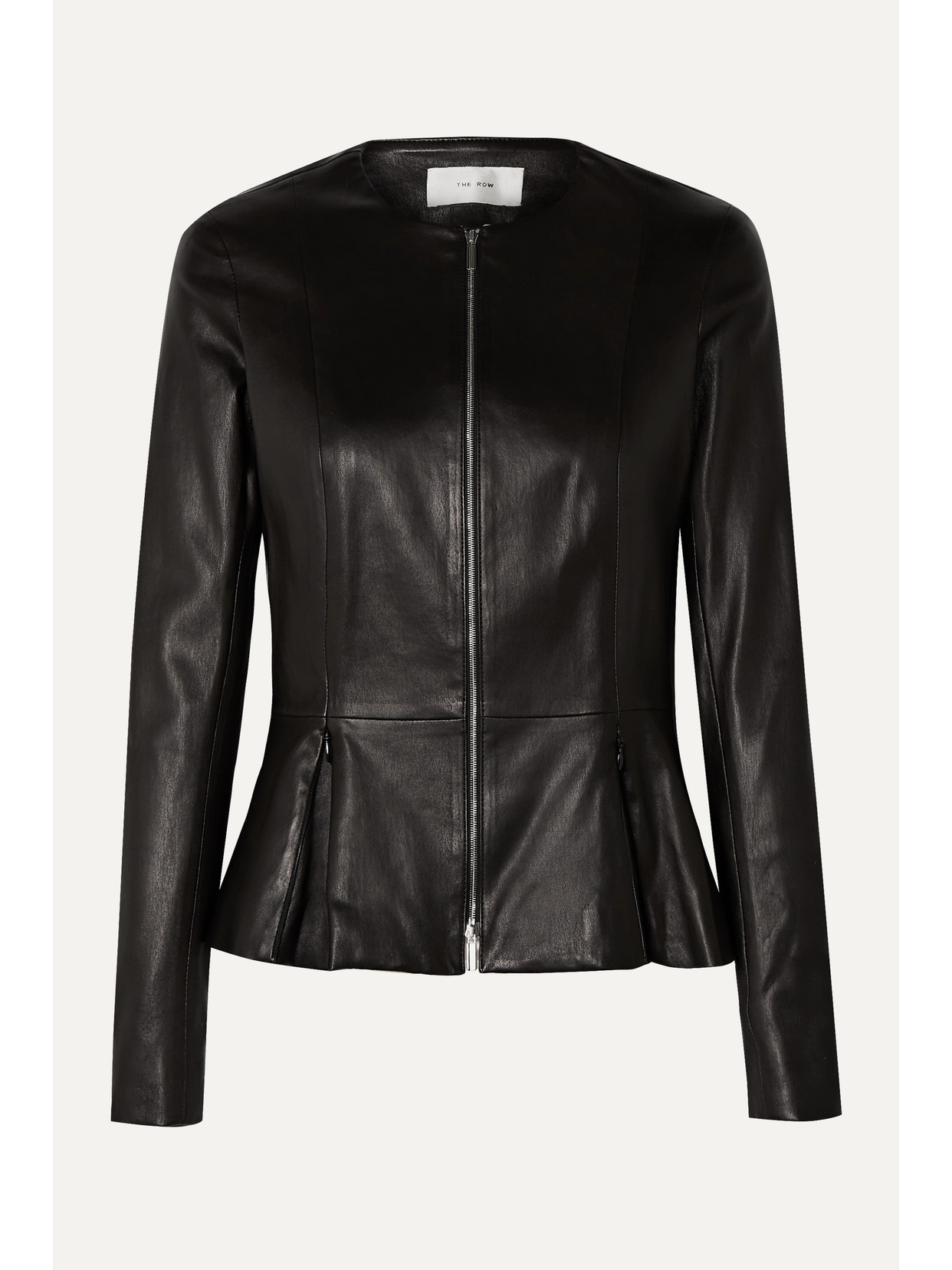 The Row - Anasta Leather Peplum Jacket - Black