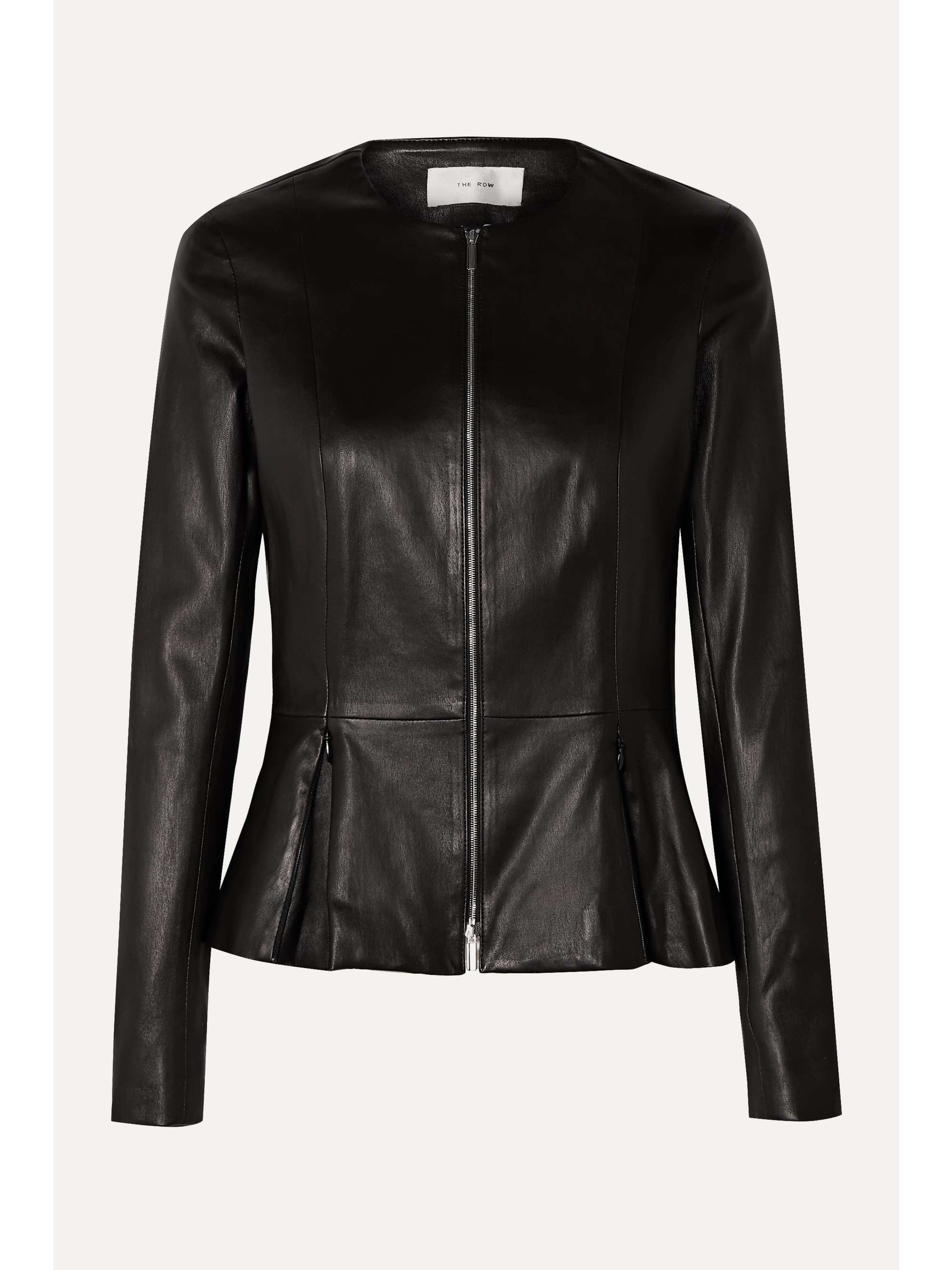 Anasta leather peplum jacket
