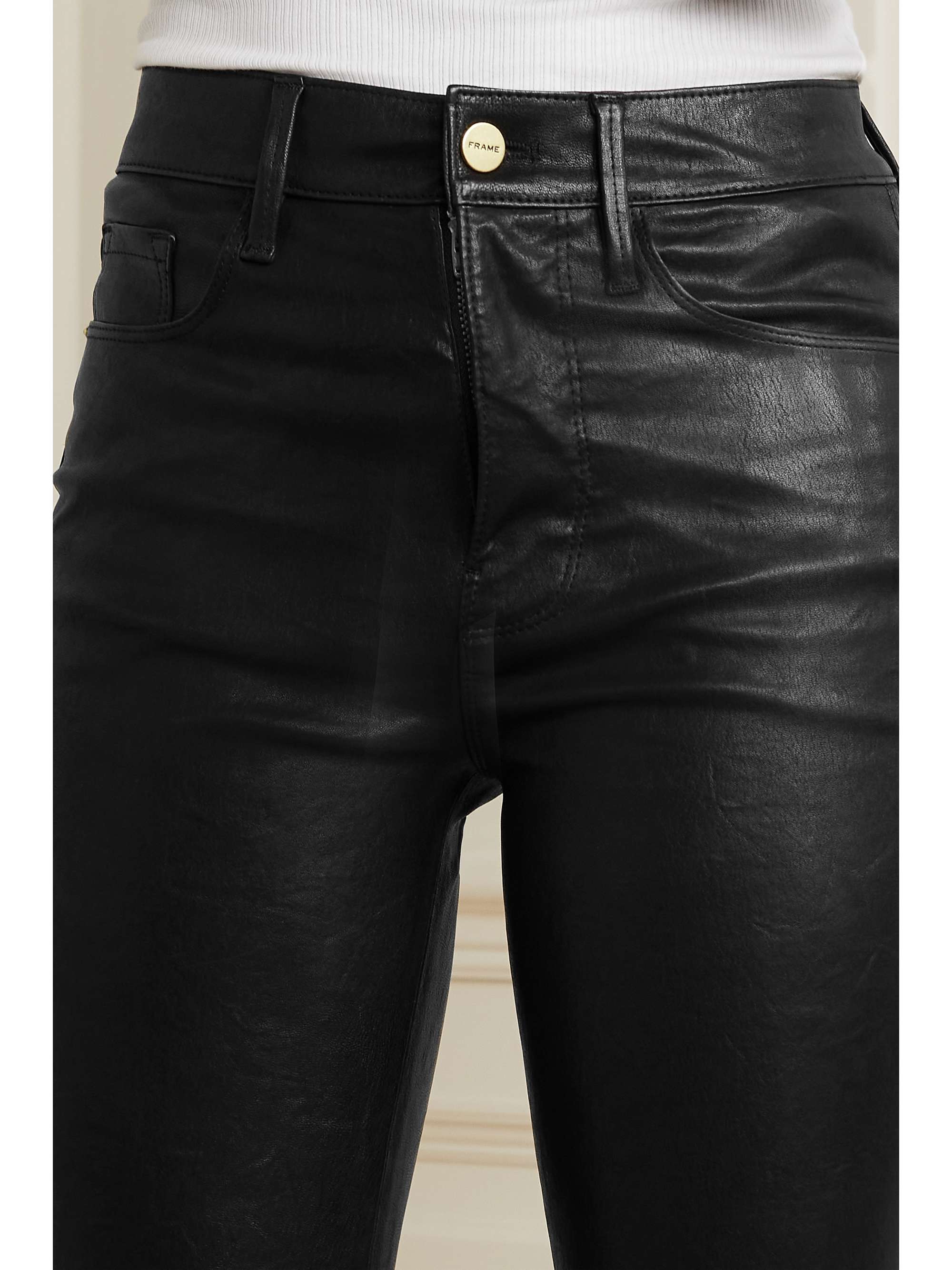 FRAME Le Sylvie high-rise slim-leg leather pants