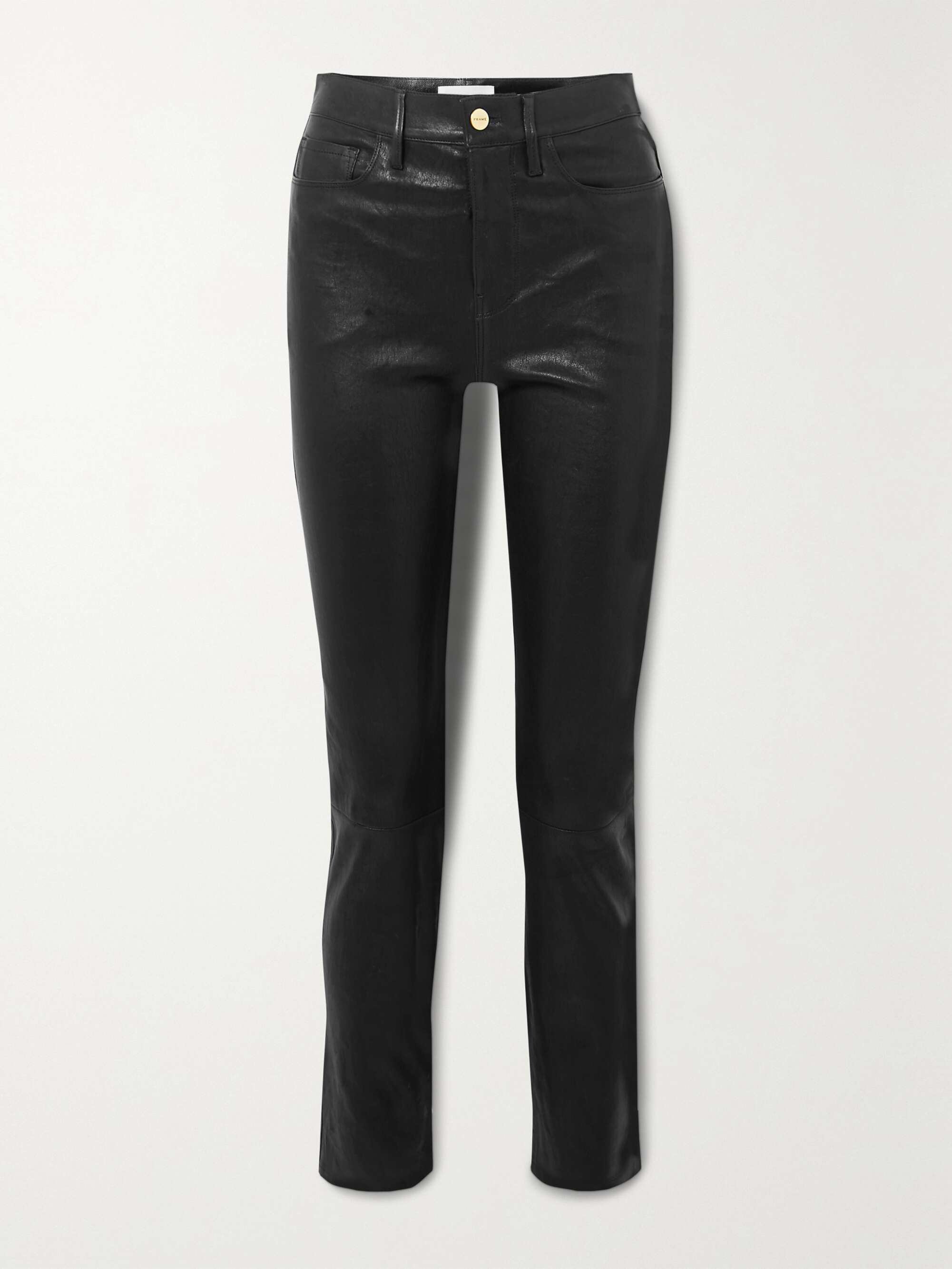 FRAME Le Sylvie high-rise slim-leg leather pants