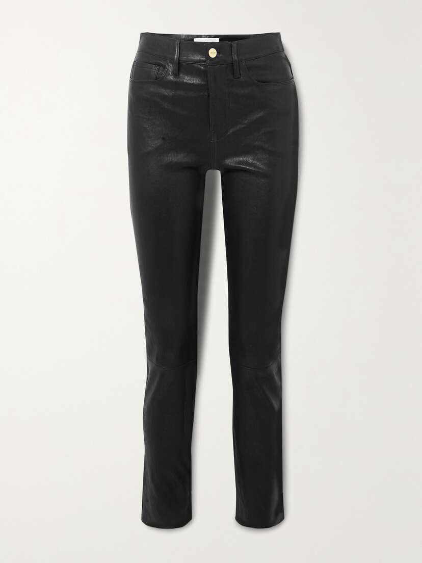 Frame Le Sylvie High-rise Slim-leg Leather Pants
